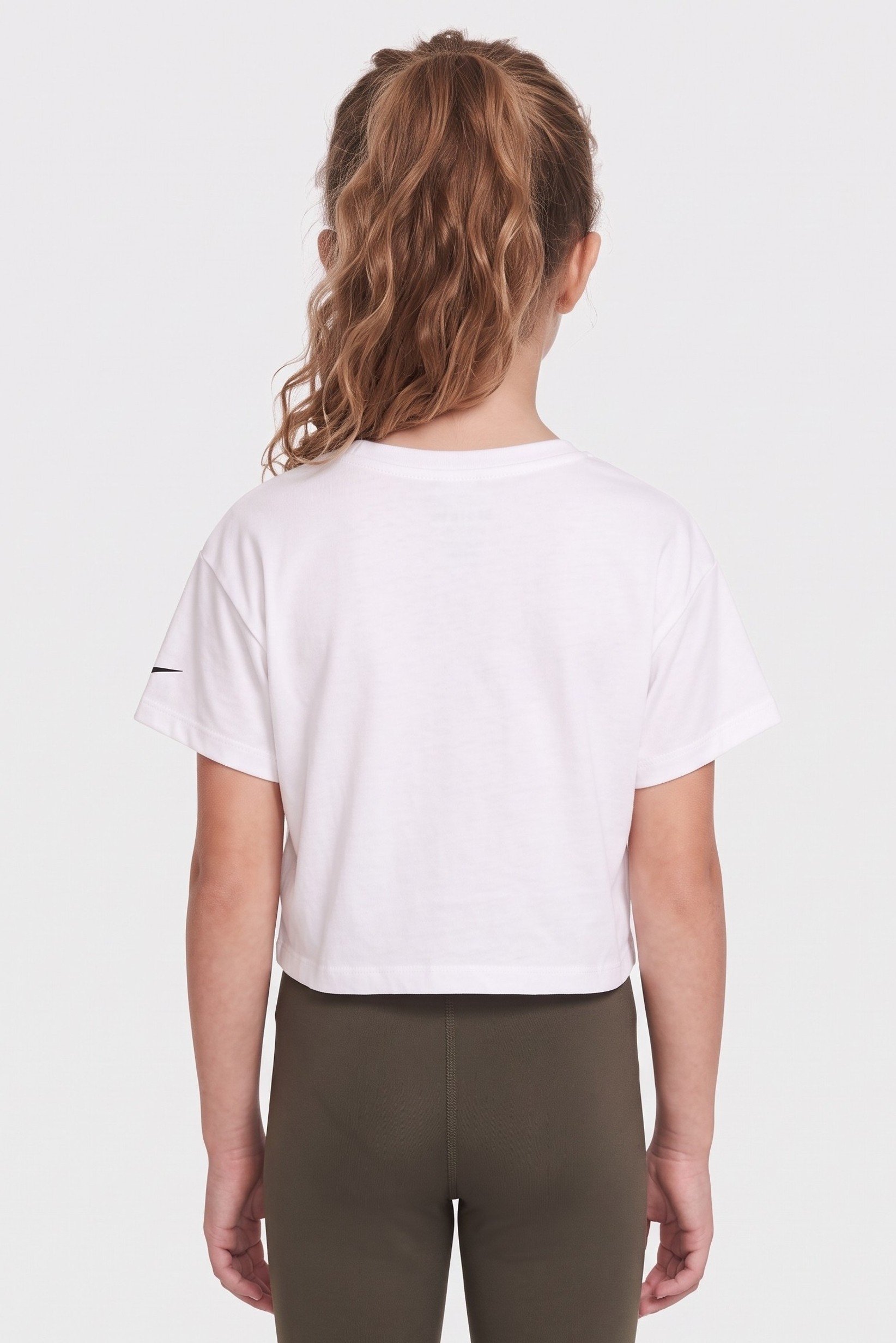 Kids Girl Sportswear Fit Short Sleeve Outdoor Top, White