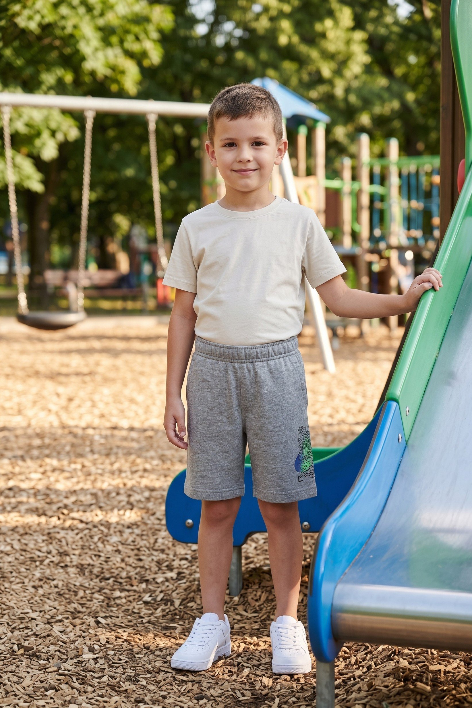 Toddlers Boy Sportswear Fit Outdoor Shorts, Grey
