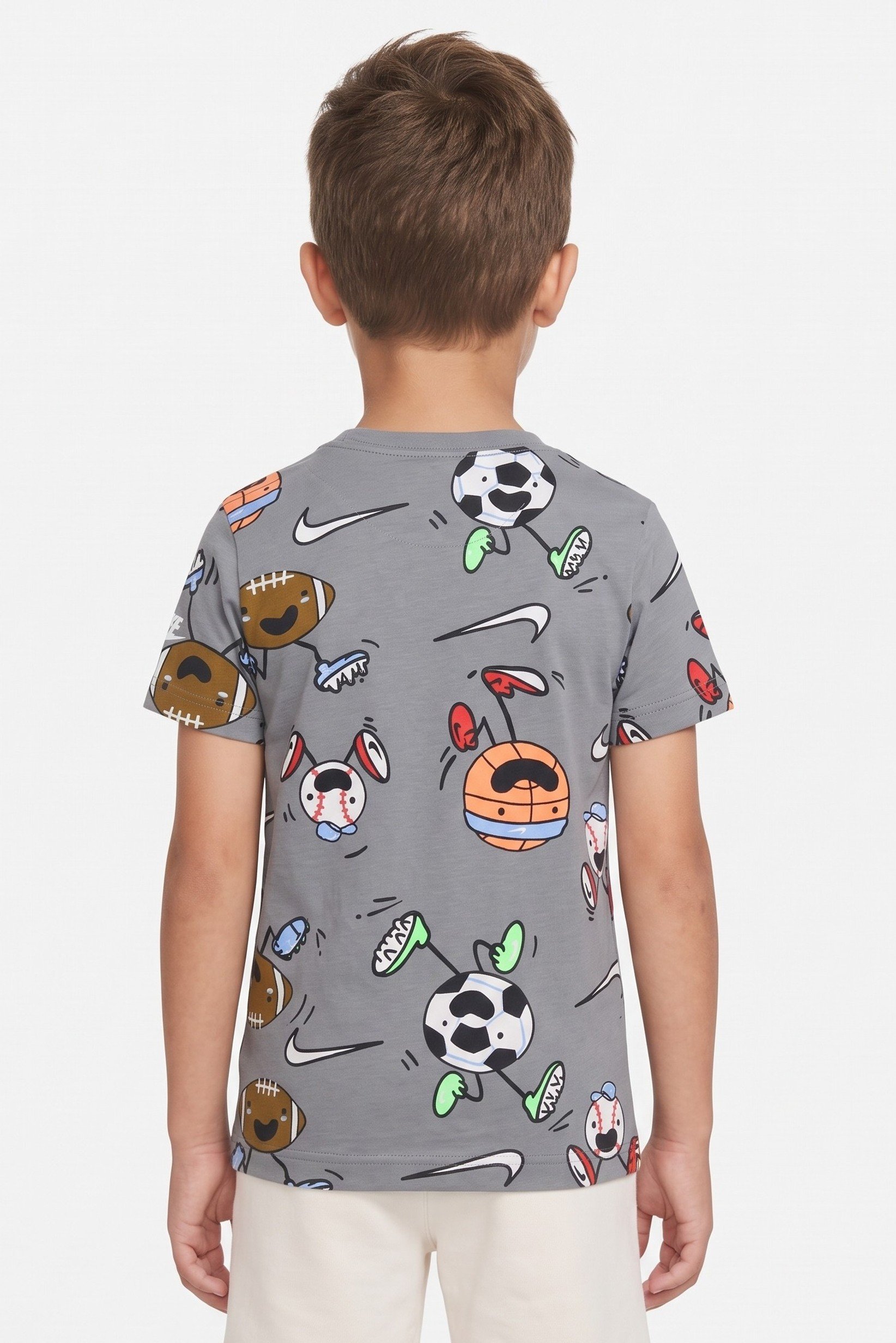 Toddlers Boy Short Sleeve Allover Print Top, Multicolor