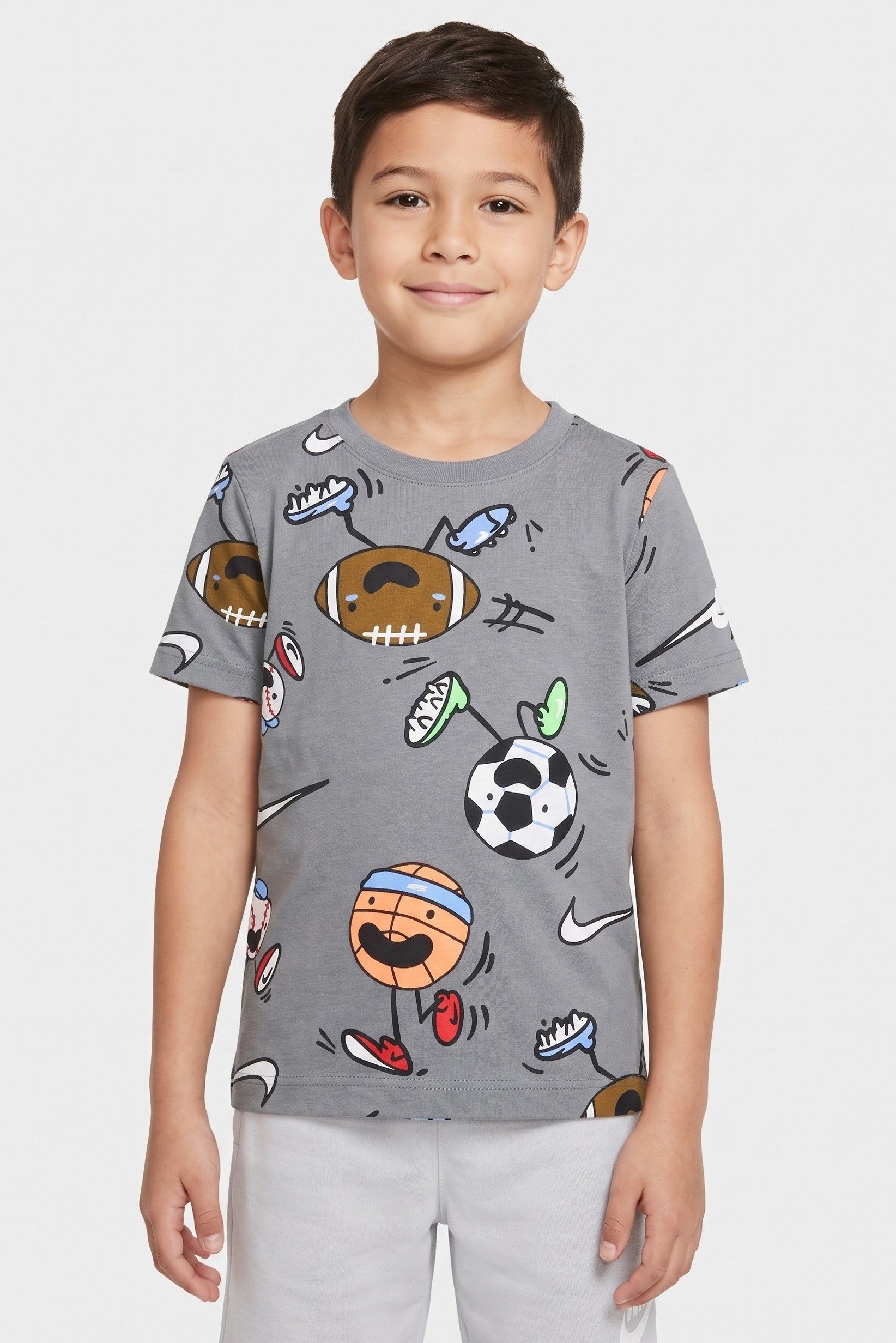 Kids Boy Sportswear Fit Short Sleeve Outdoor T-Shirt, Multicolor