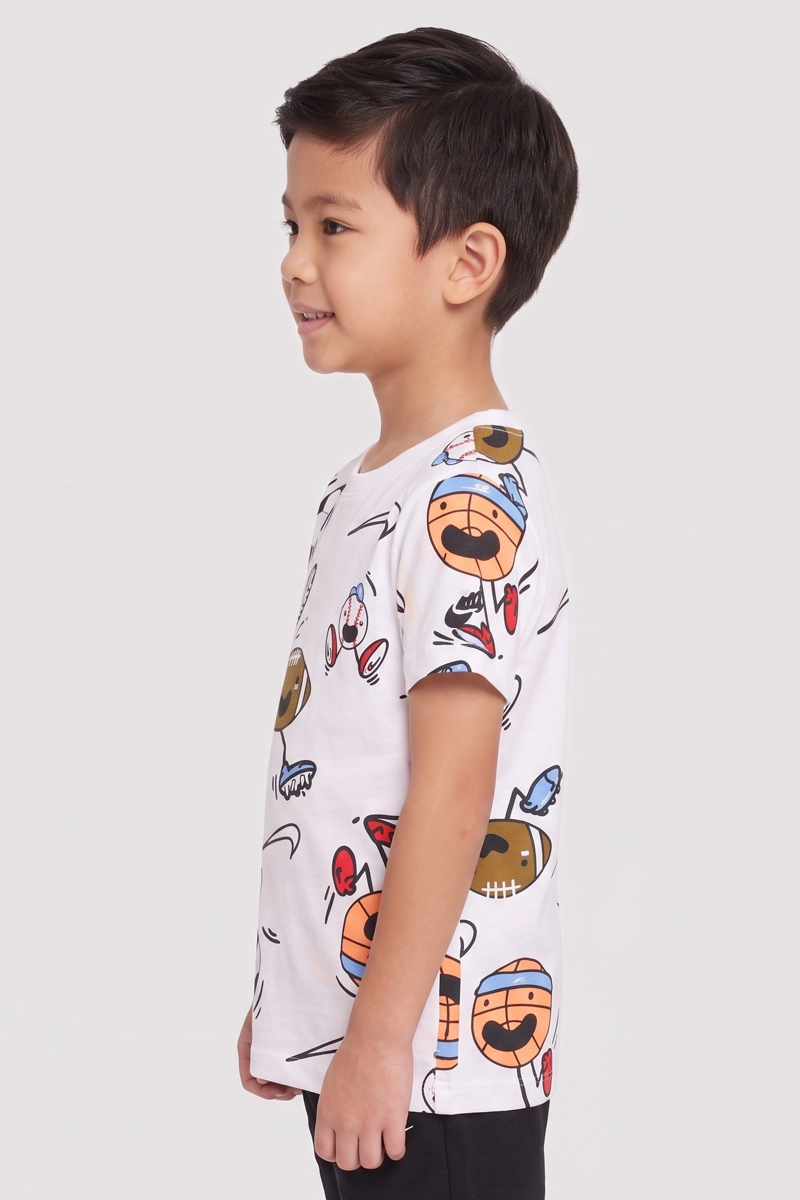 Kids Boy Sportswear Fit Short Sleeve Outdoor T-Shirt, Multicolor