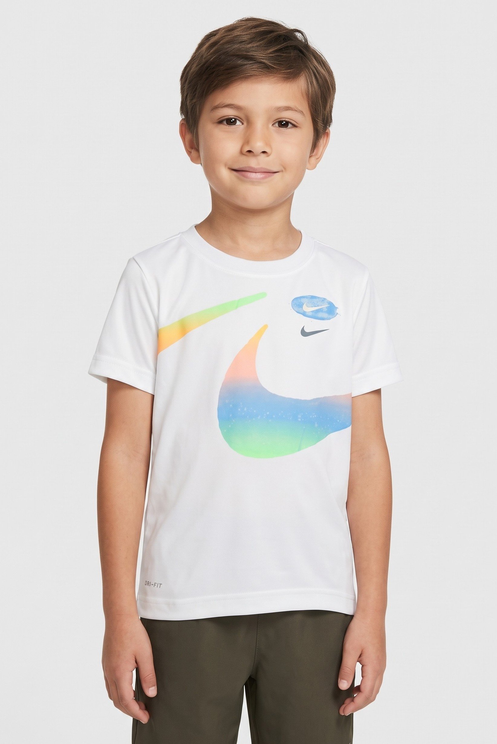 Kids Boy Short Sleeve Training T-Shirt, White
