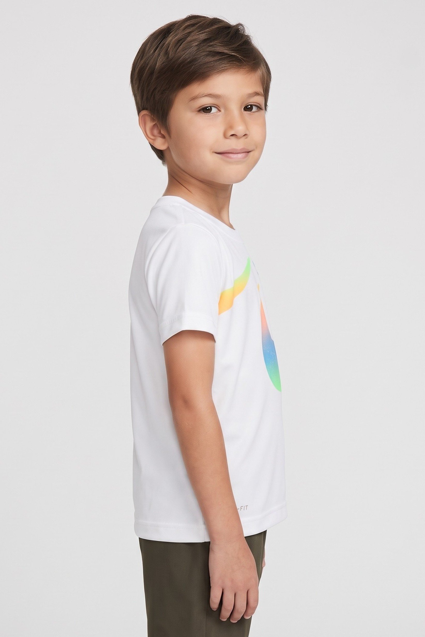 Kids Boy Short Sleeve Training T-Shirt, White