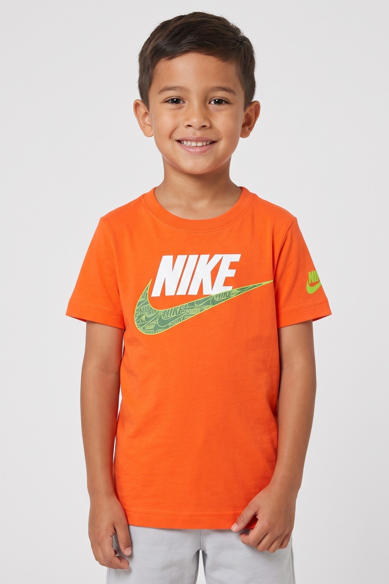Toddlers Boy Brand Logo Short Sleeve Outdoor T-Shirt, Orange