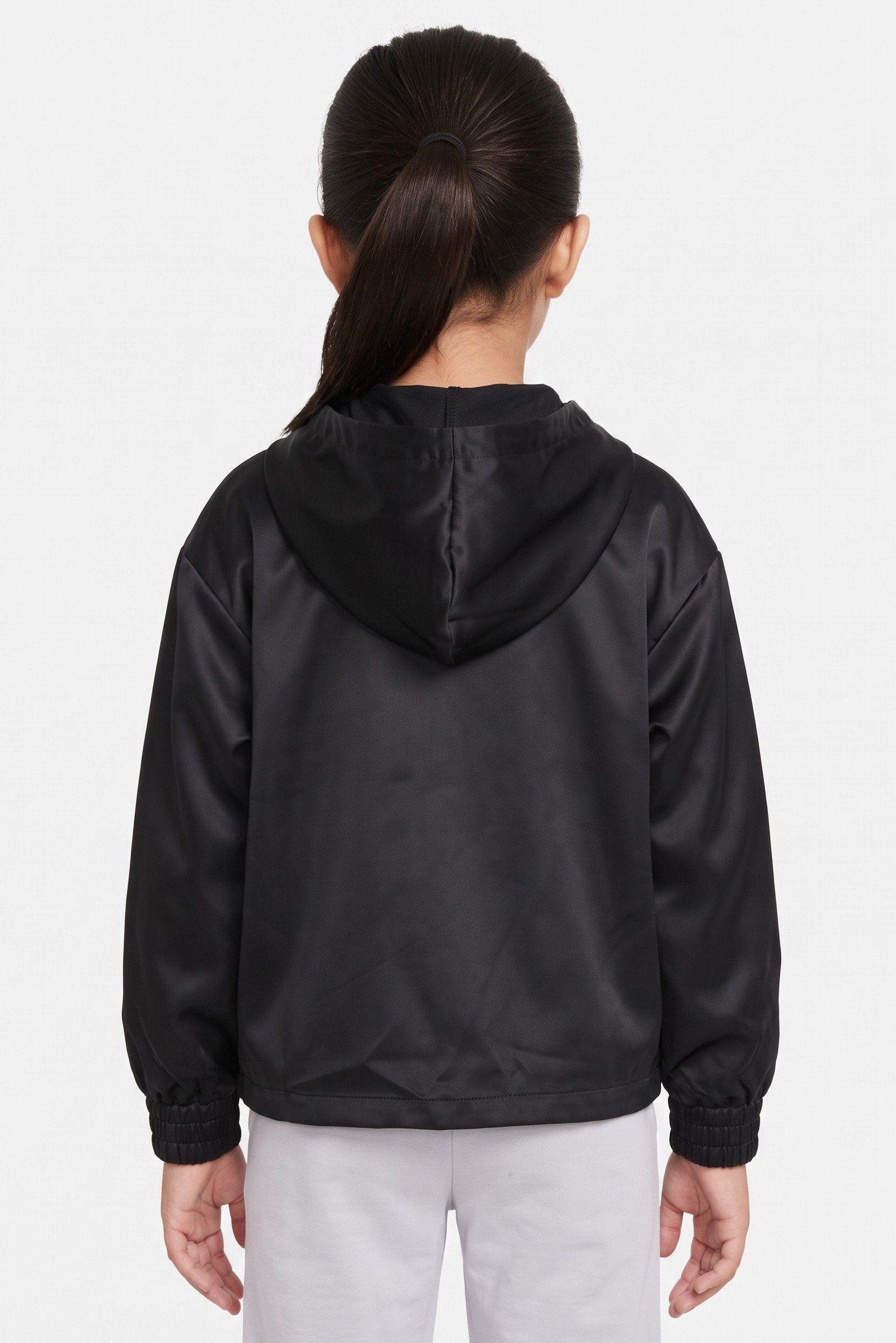 Kids Girl Sportswear Fit Training Full Zip Jacket, Black