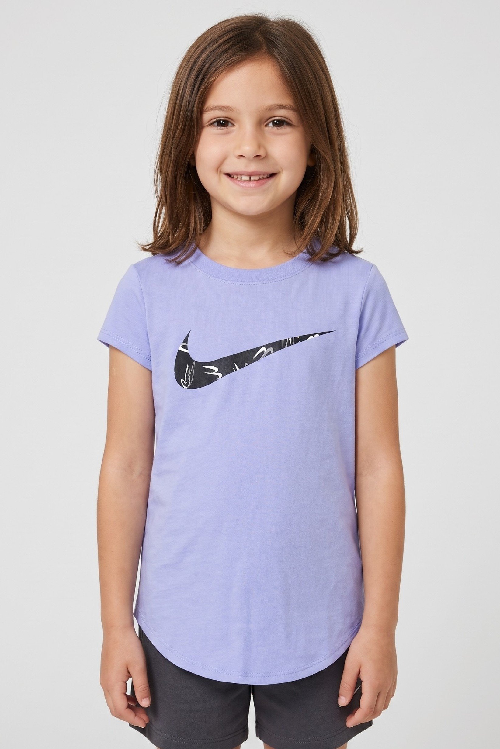 Kids Girl Sportswear Fit Short Sleeve Outdoor Top, Lavender