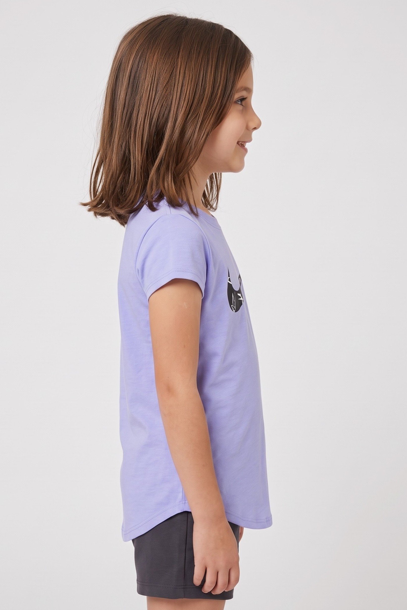 Kids Girl Sportswear Fit Short Sleeve Outdoor Top, Lavender