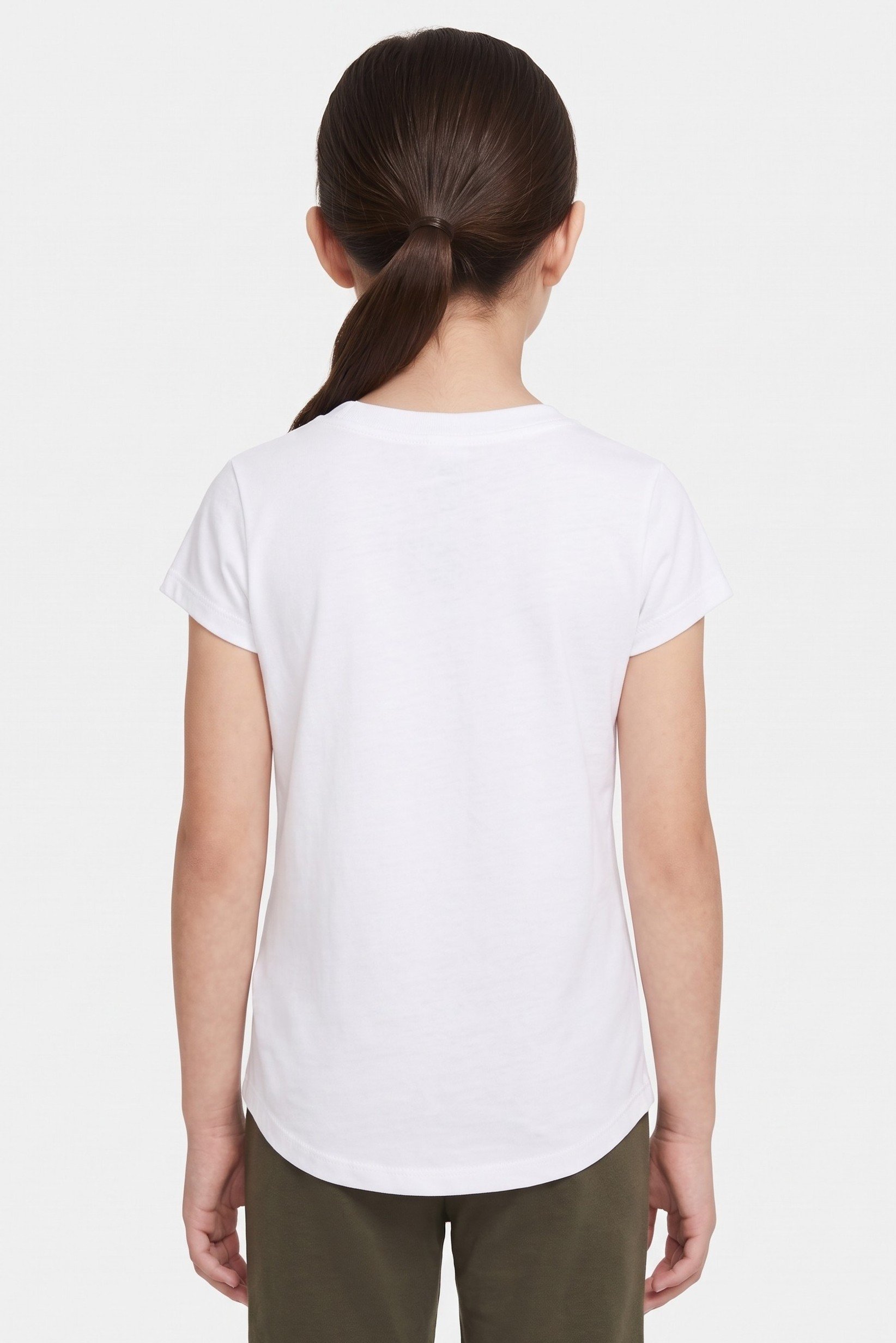 Kids Girl Sportswear Fit Short Sleeve Outdoor Top, White