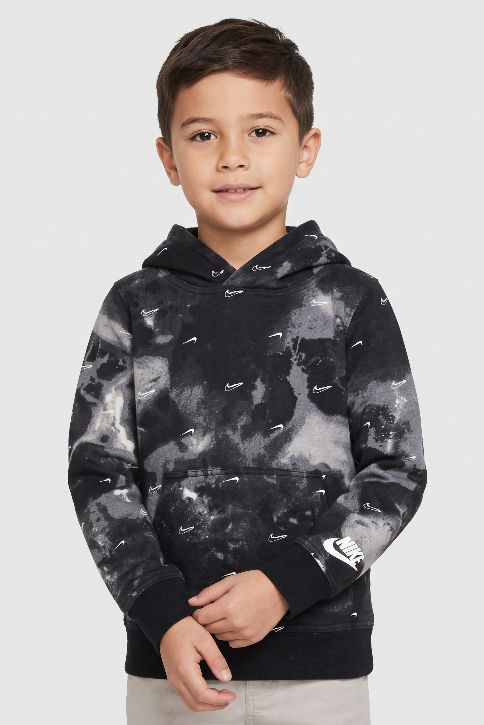 Toddlers Boy Sportswear Fit Long Sleeve Hoodie, Camouflage