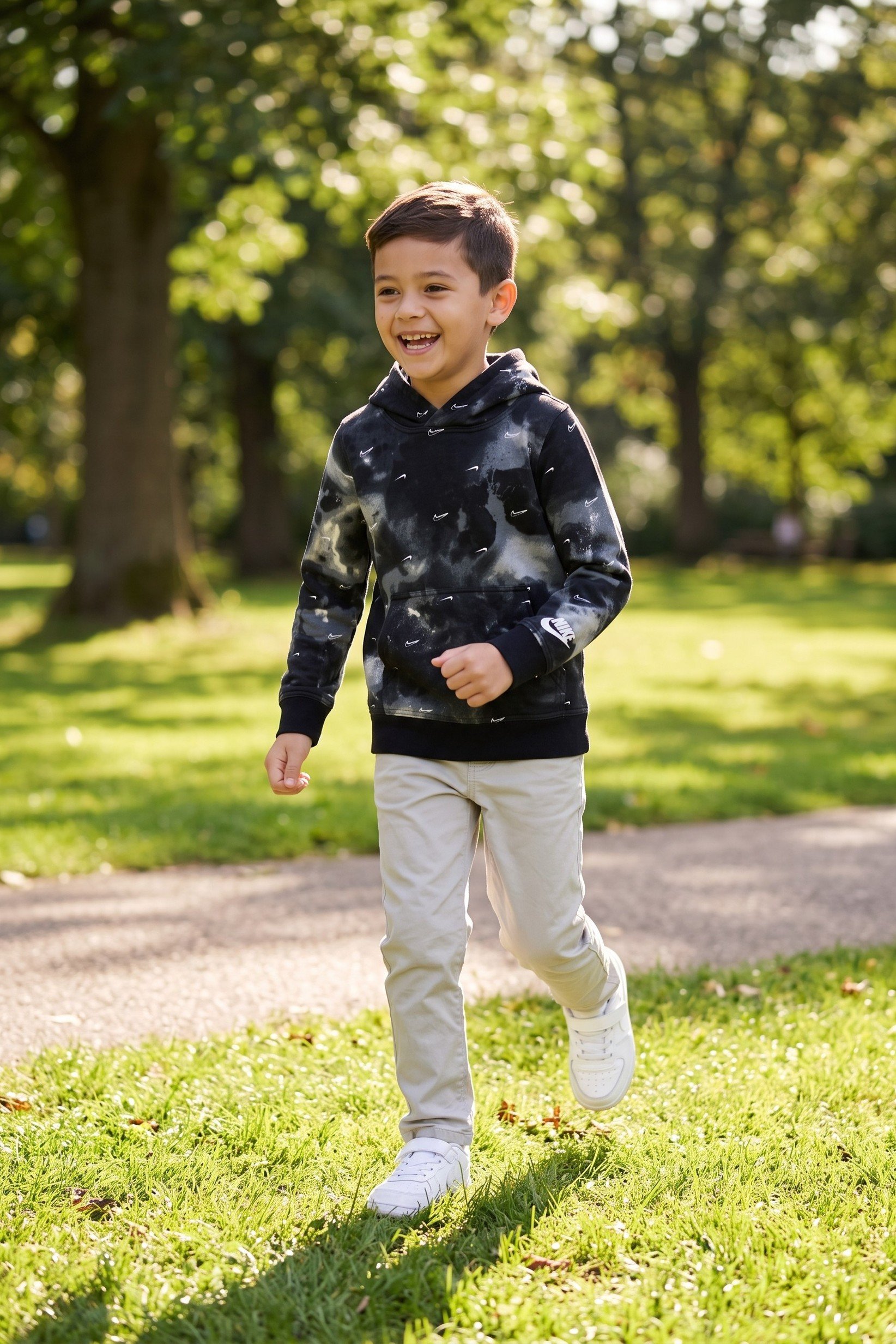 Toddlers Boy Sportswear Fit Long Sleeve Hoodie, Camouflage