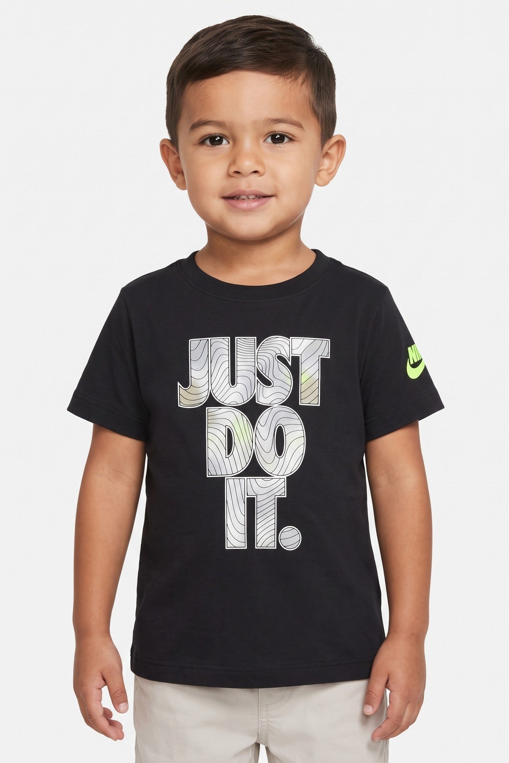 Toddlers Boy Graphic Print Short Sleeve T-Shirt  , Dark Grey