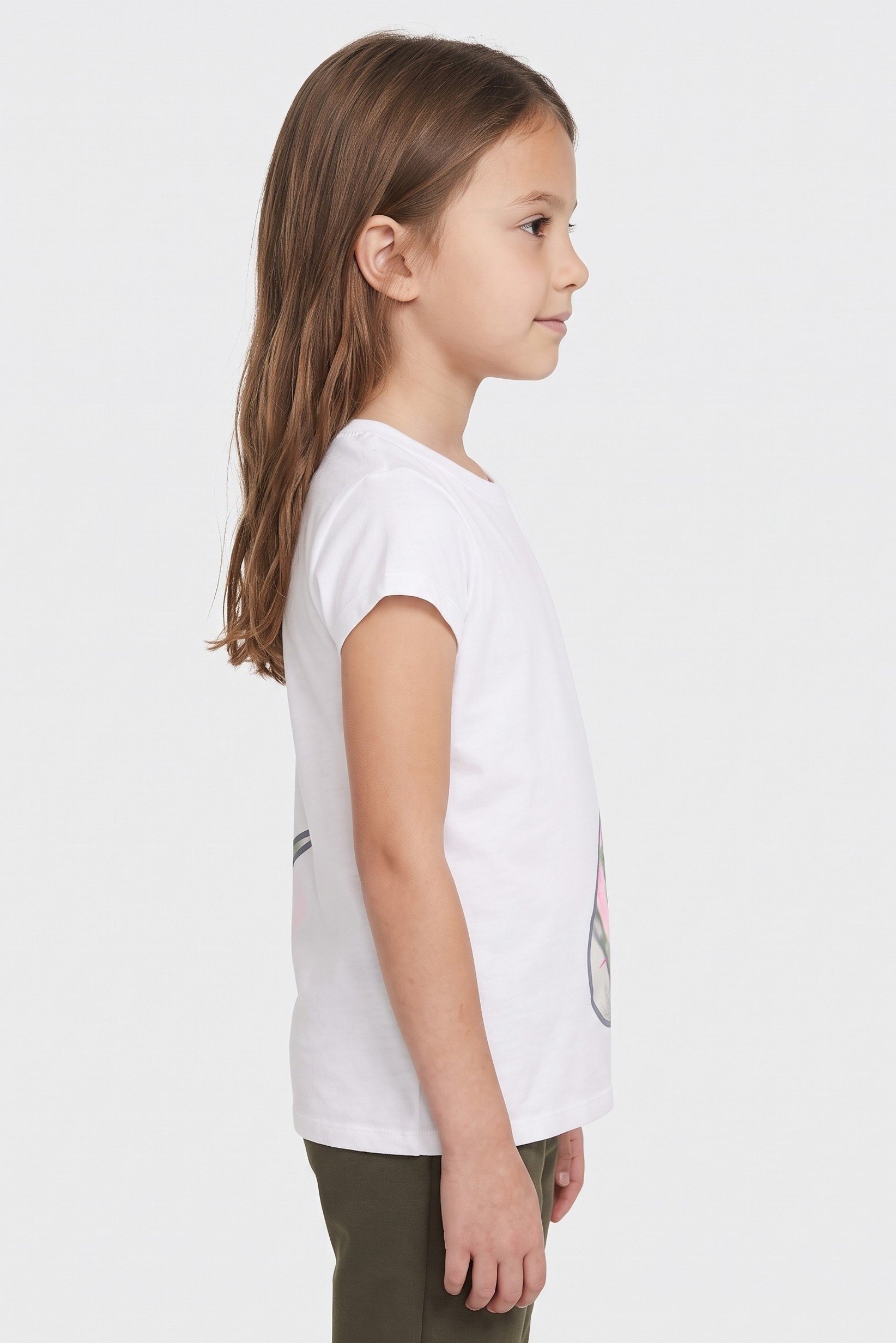 Kids Girl Sportswear Fit Short Sleeve Outdoor Top, White