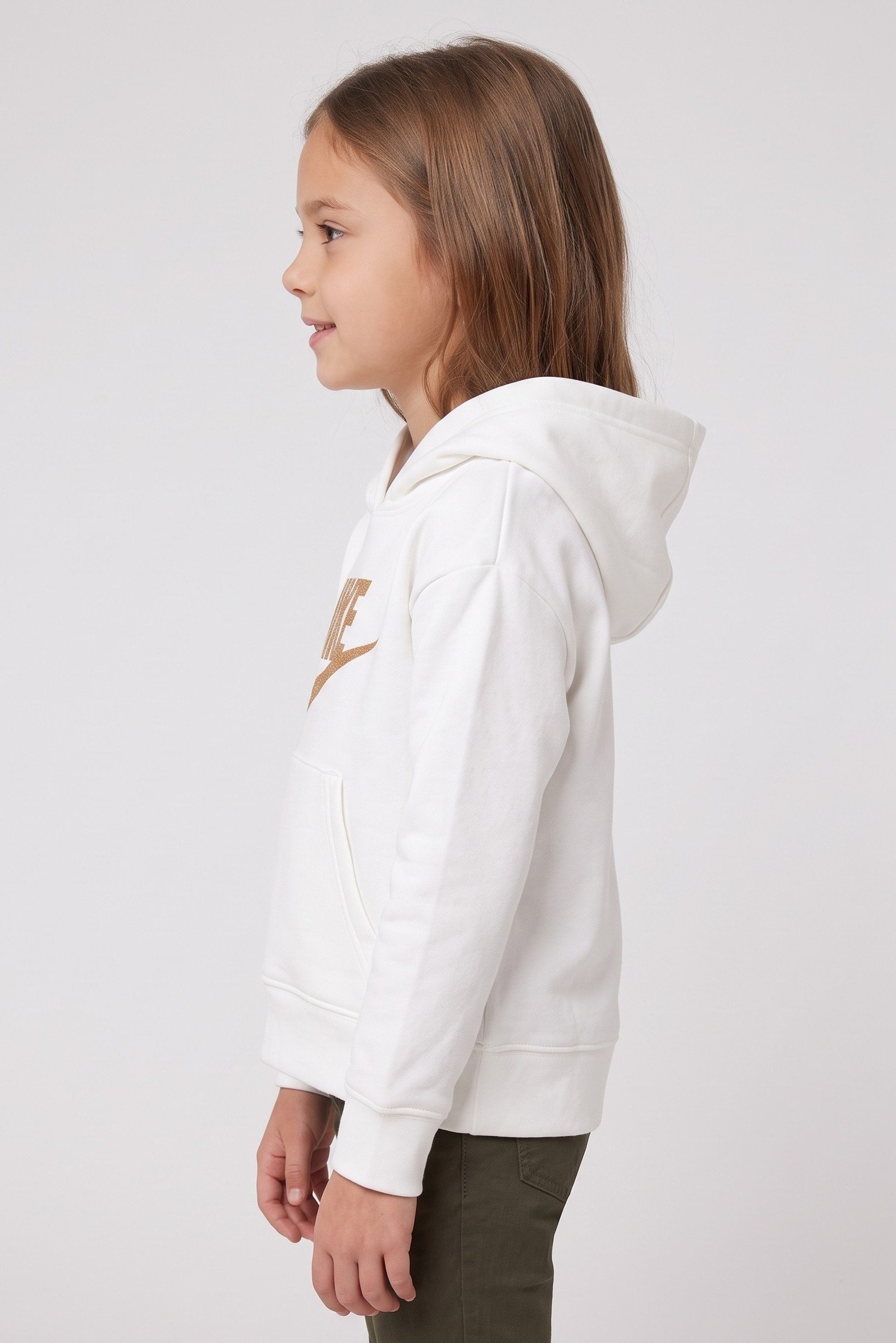 Toddlers Girl Long Sleeve Outdoor Hoodie, White