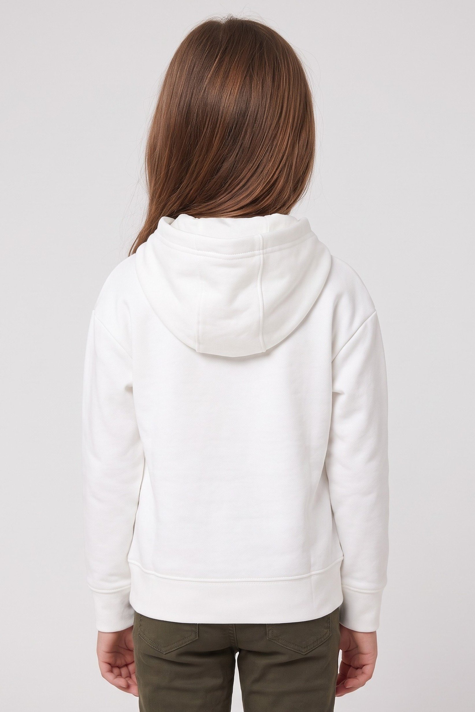Toddlers Girl Long Sleeve Outdoor Hoodie, White