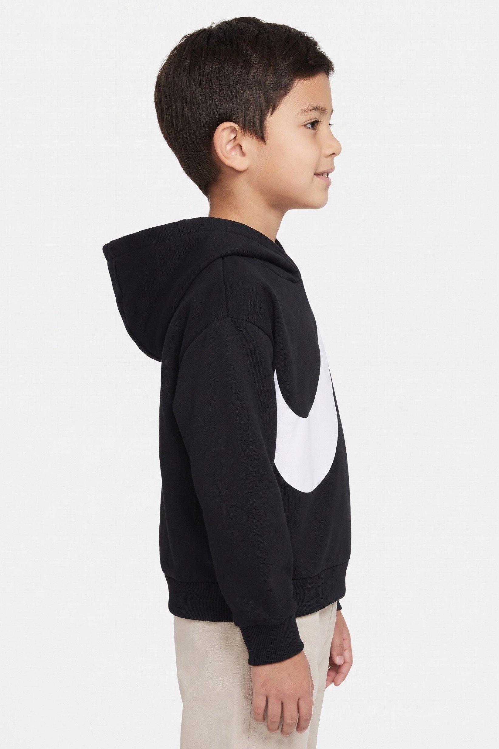Kids Boy Sportswear Fit Long Sleeve Outdoor Hoodie, Black