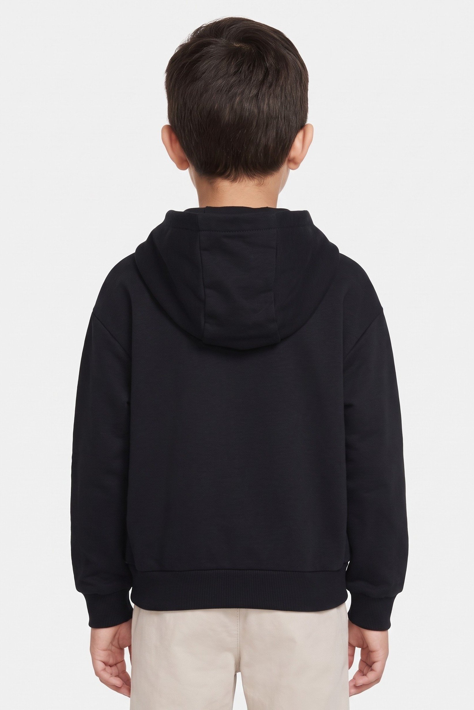 Kids Boy Sportswear Fit Long Sleeve Outdoor Hoodie, Black