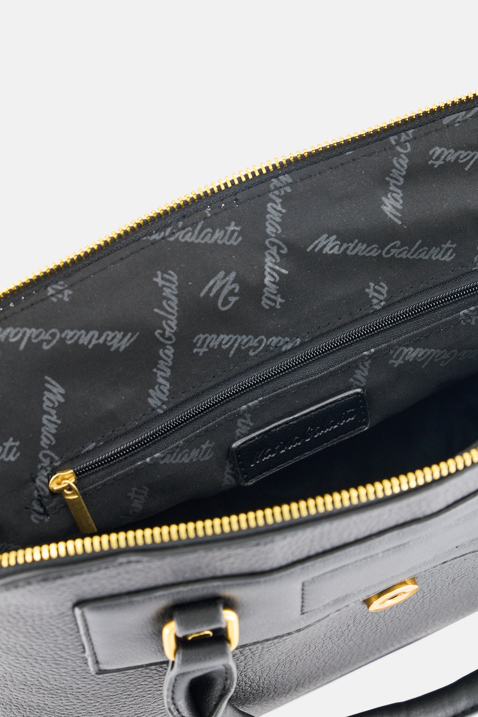 Women Brand Logo Handbag, Black