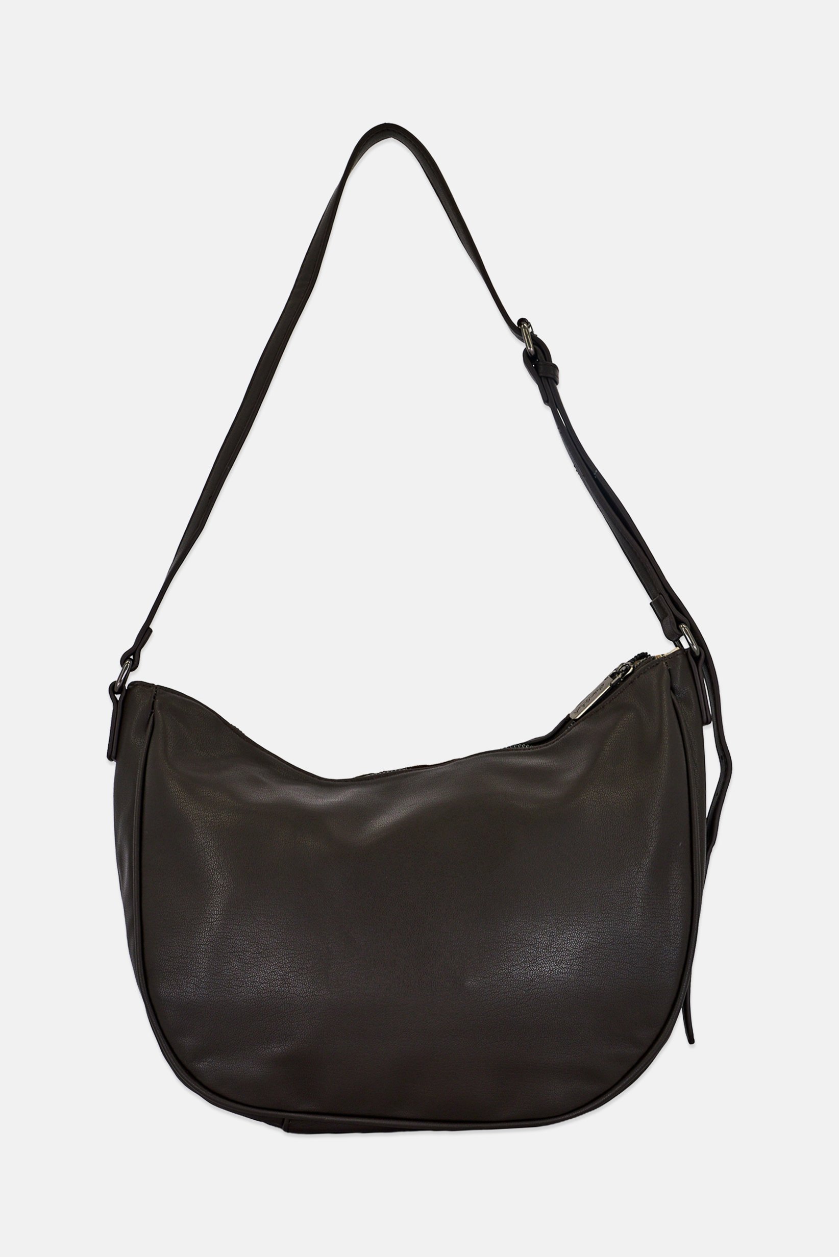 Women Brand Logo Shoulder Bag, Dark Brown