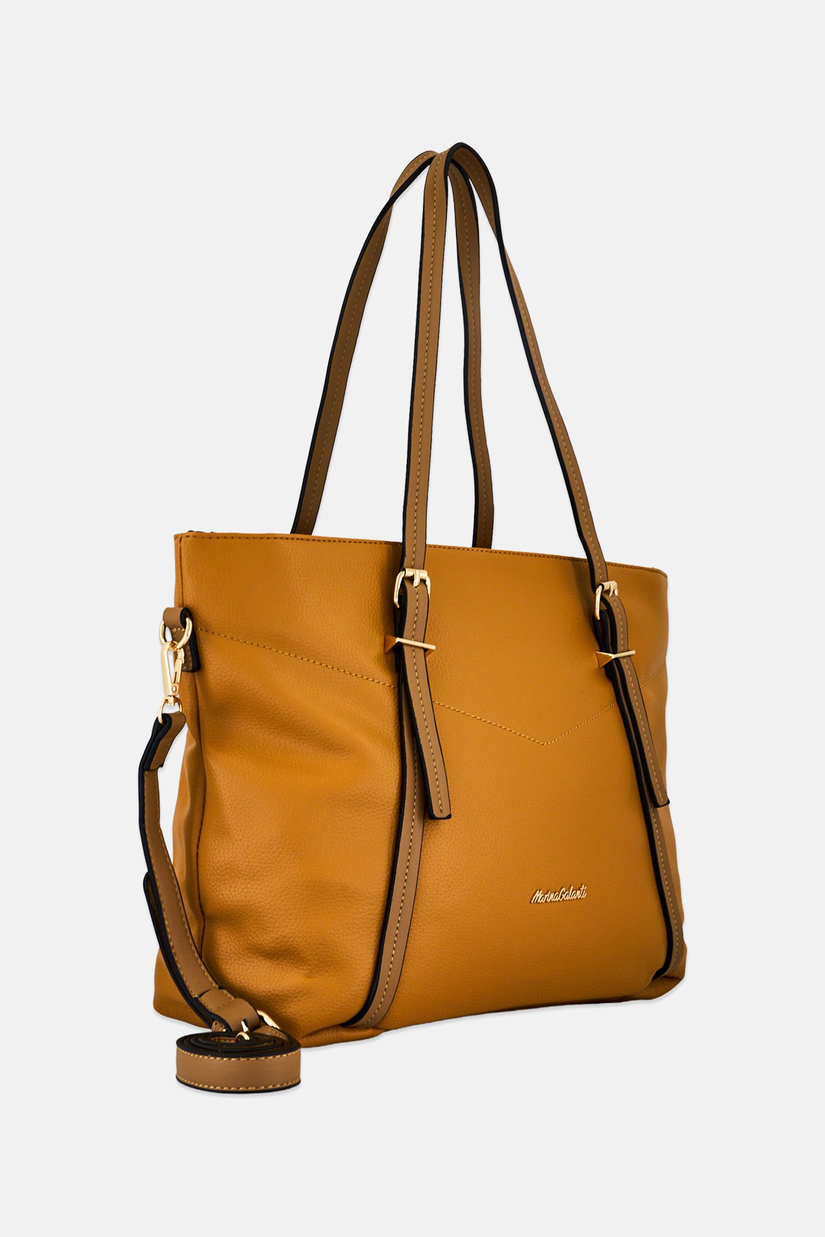 Women Brand Logo Tote Bag, Tan