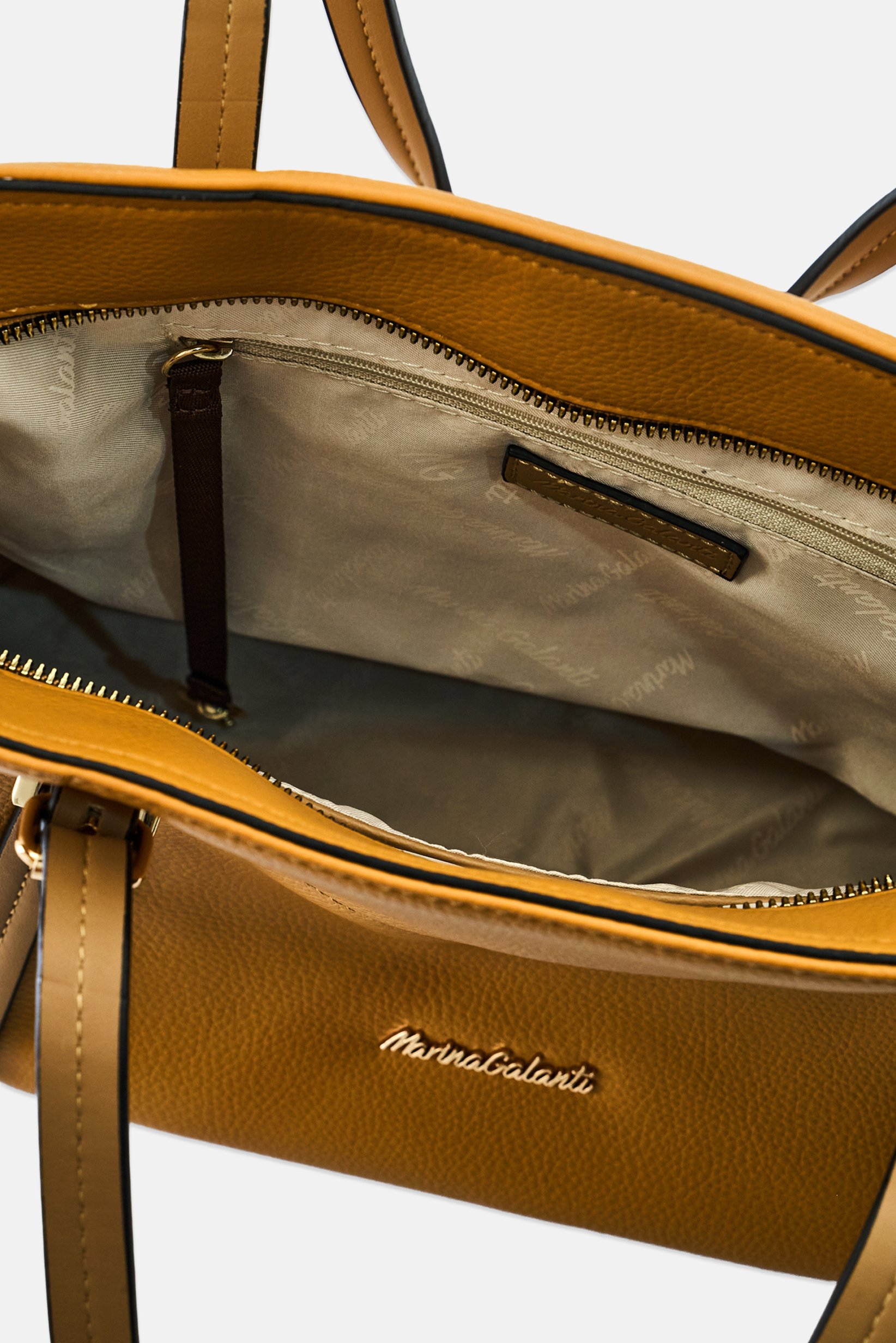 Women Brand Logo Tote Bag, Tan