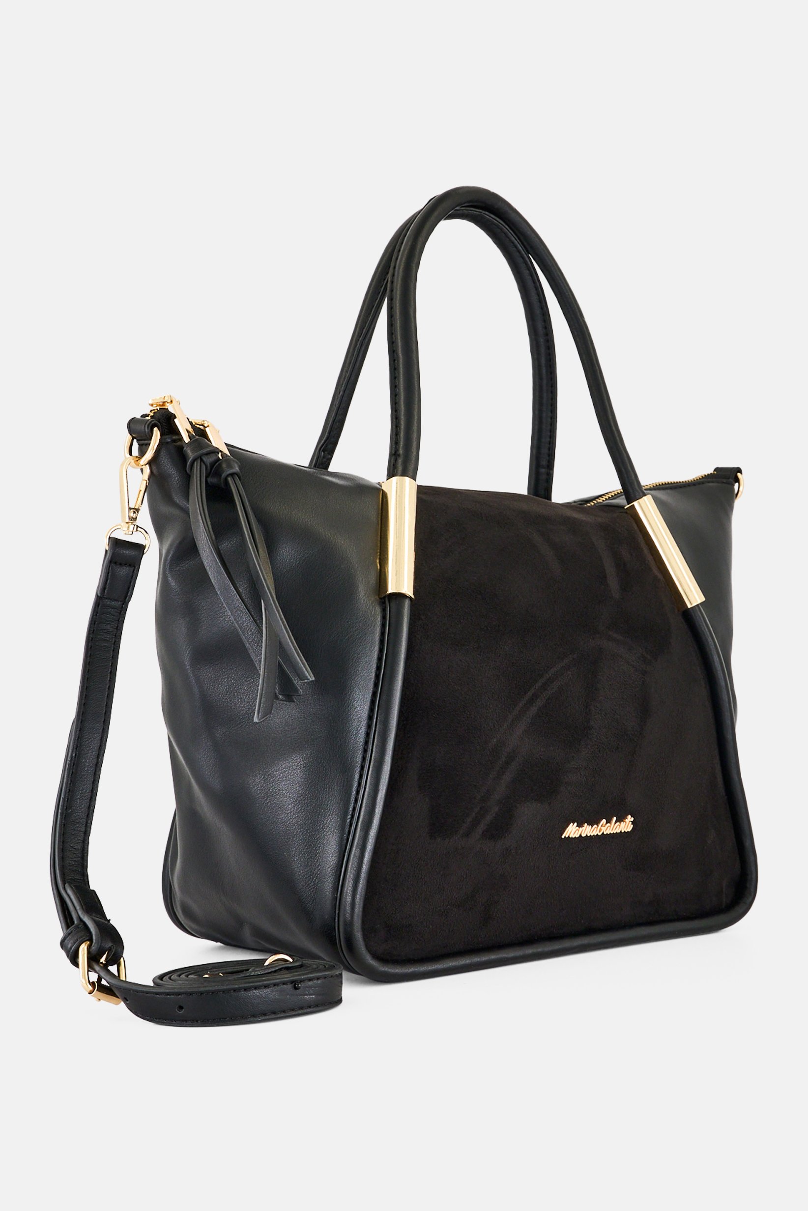 Women Brand Logo Handbag, Black