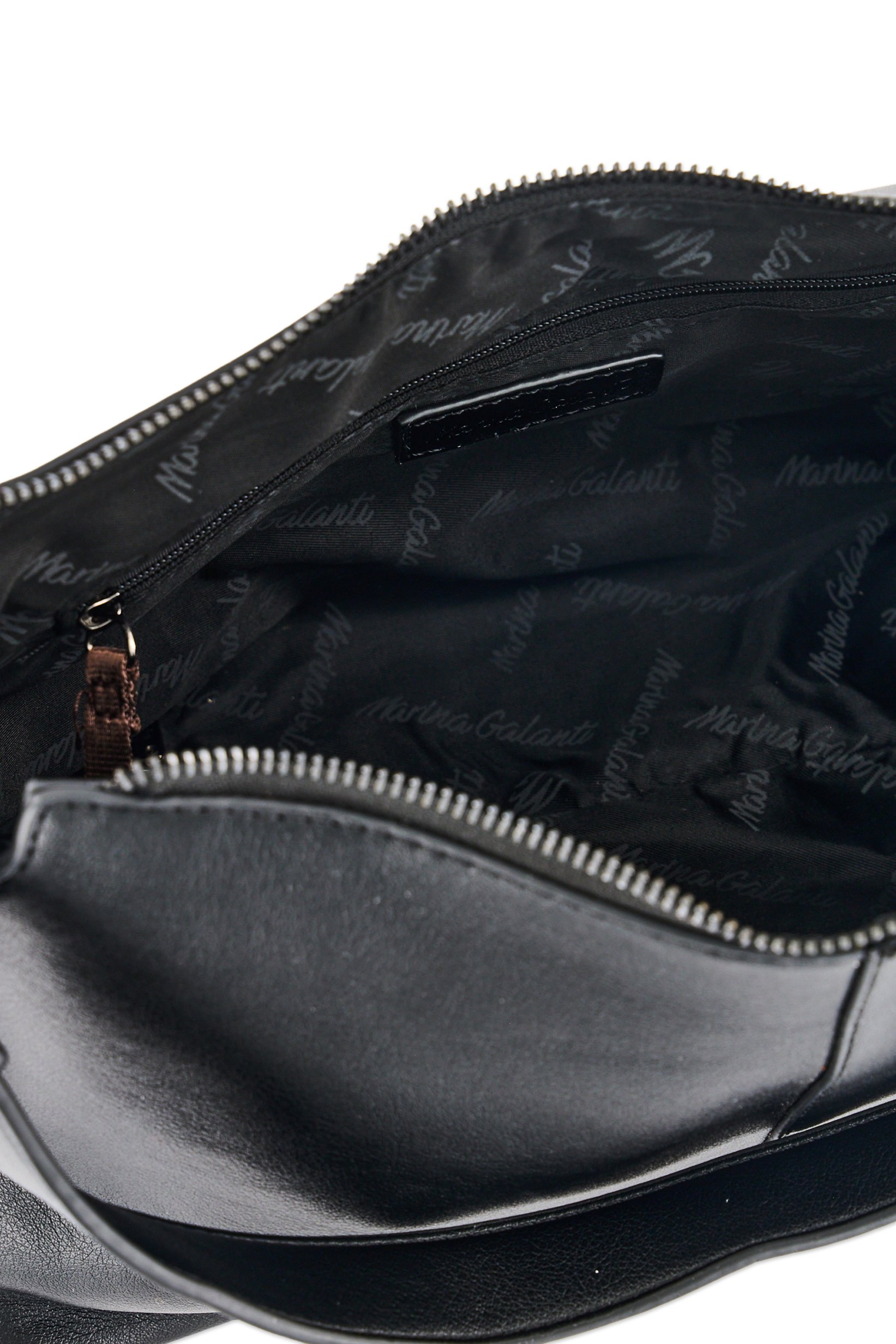 Women Brand Logo Shoulder Bag, Black