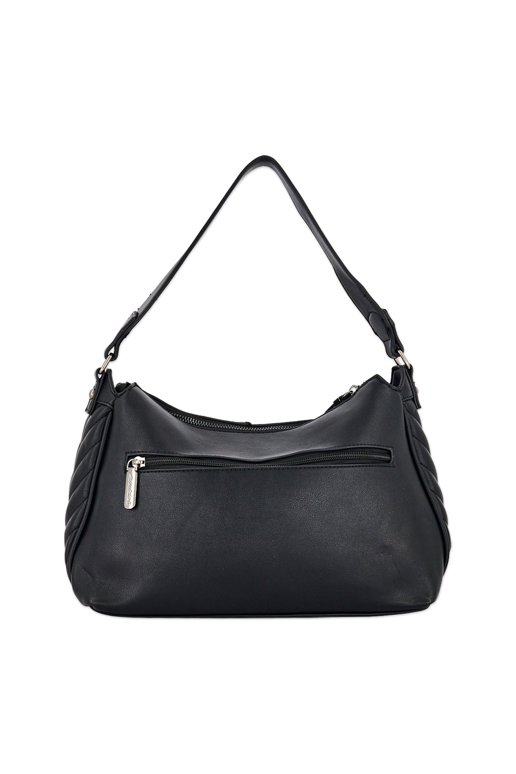 Women Brand Logo Shoulder Bag, Black