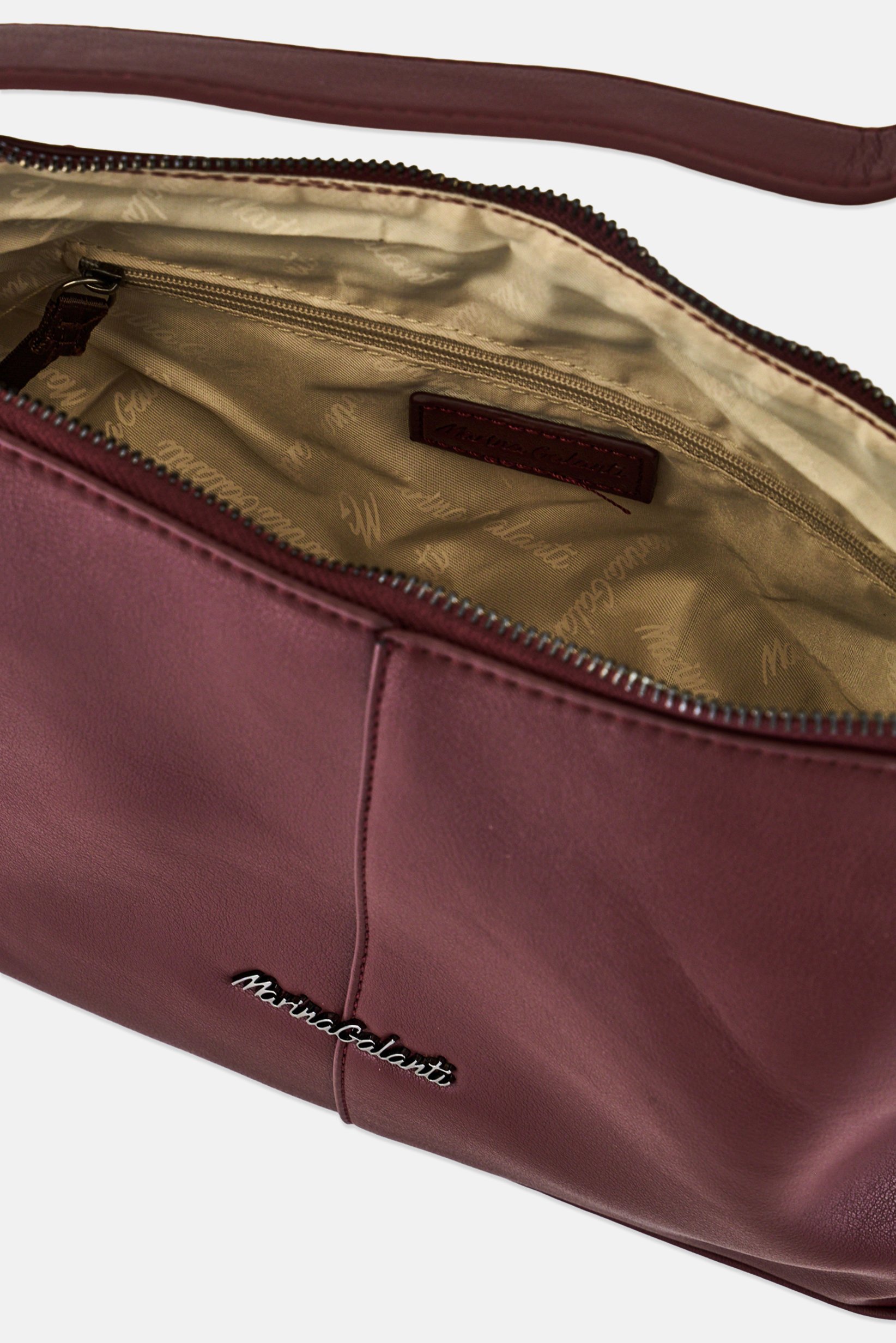 Women Brand Logo Shoulder Bag, Burgundy