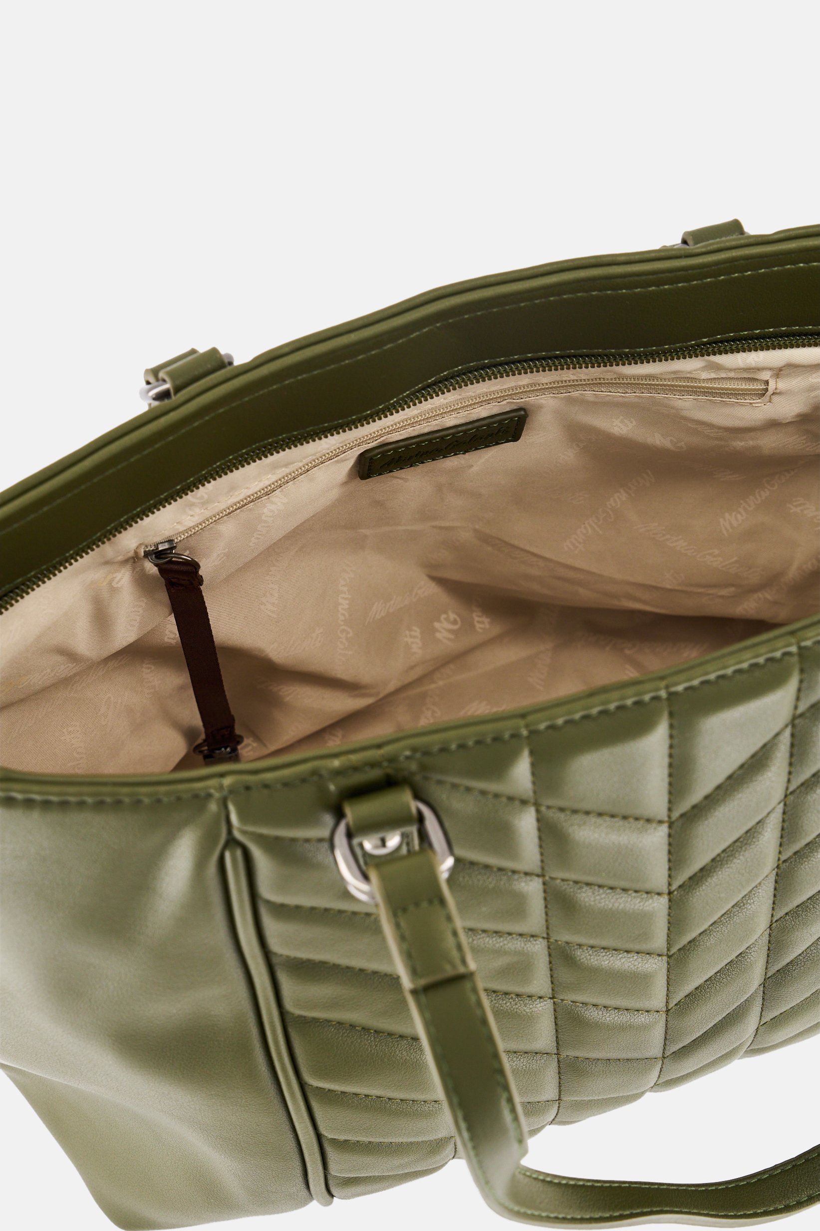 Women Brand Logo Tote Bag, Olive