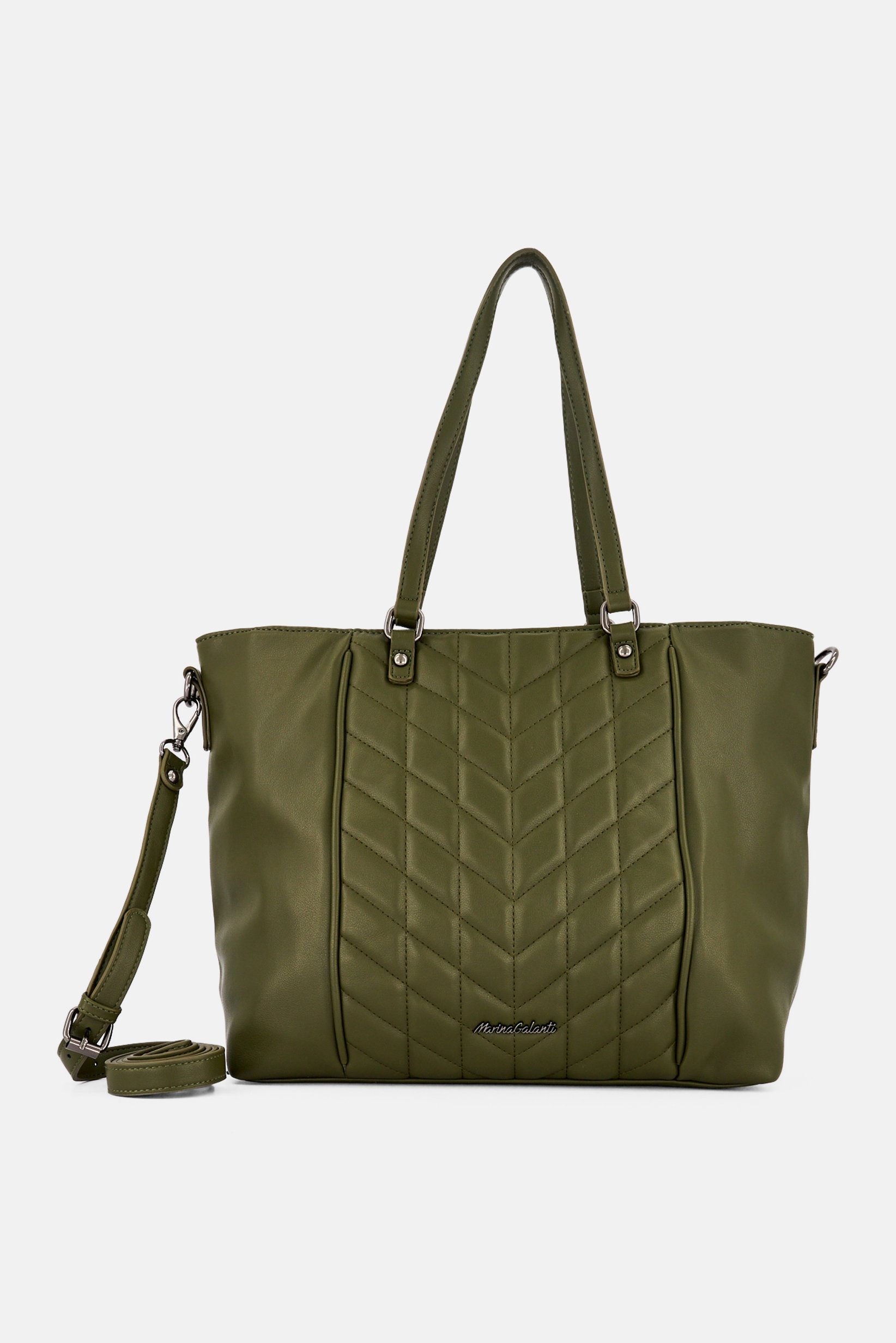 Women Brand Logo Tote Bag, Olive