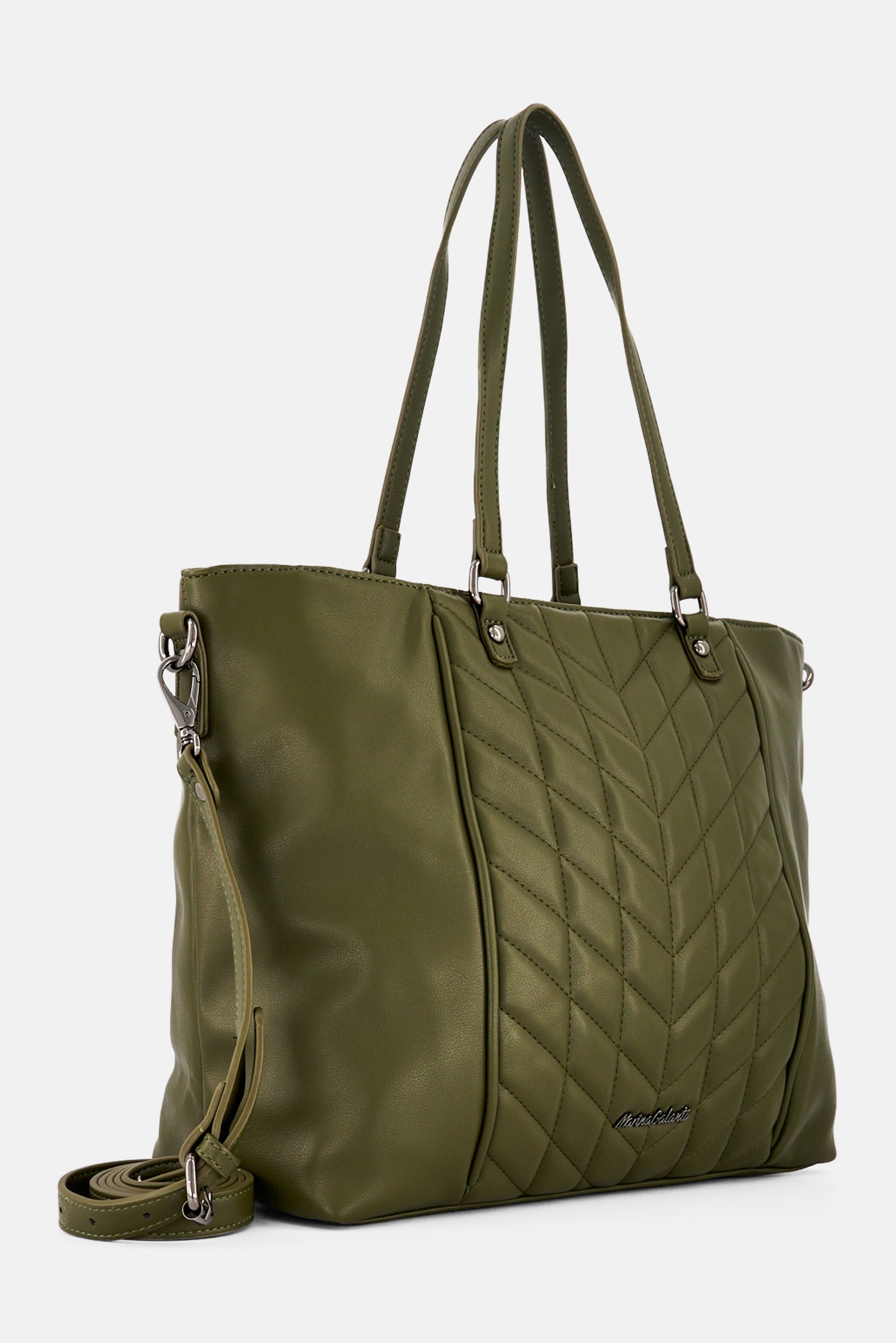 Women Brand Logo Tote Bag, Olive