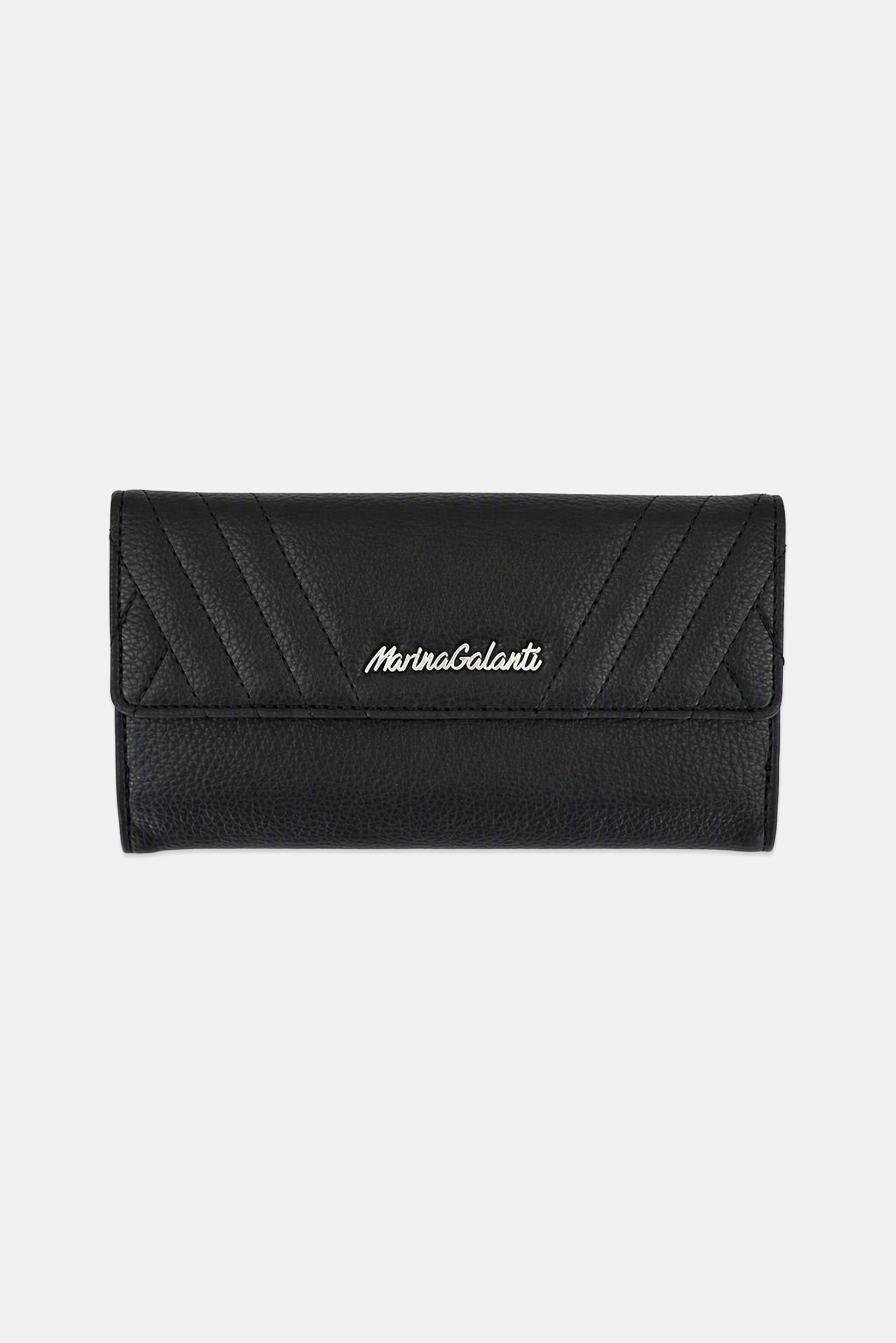 Women Brand Logo Wallet, Black