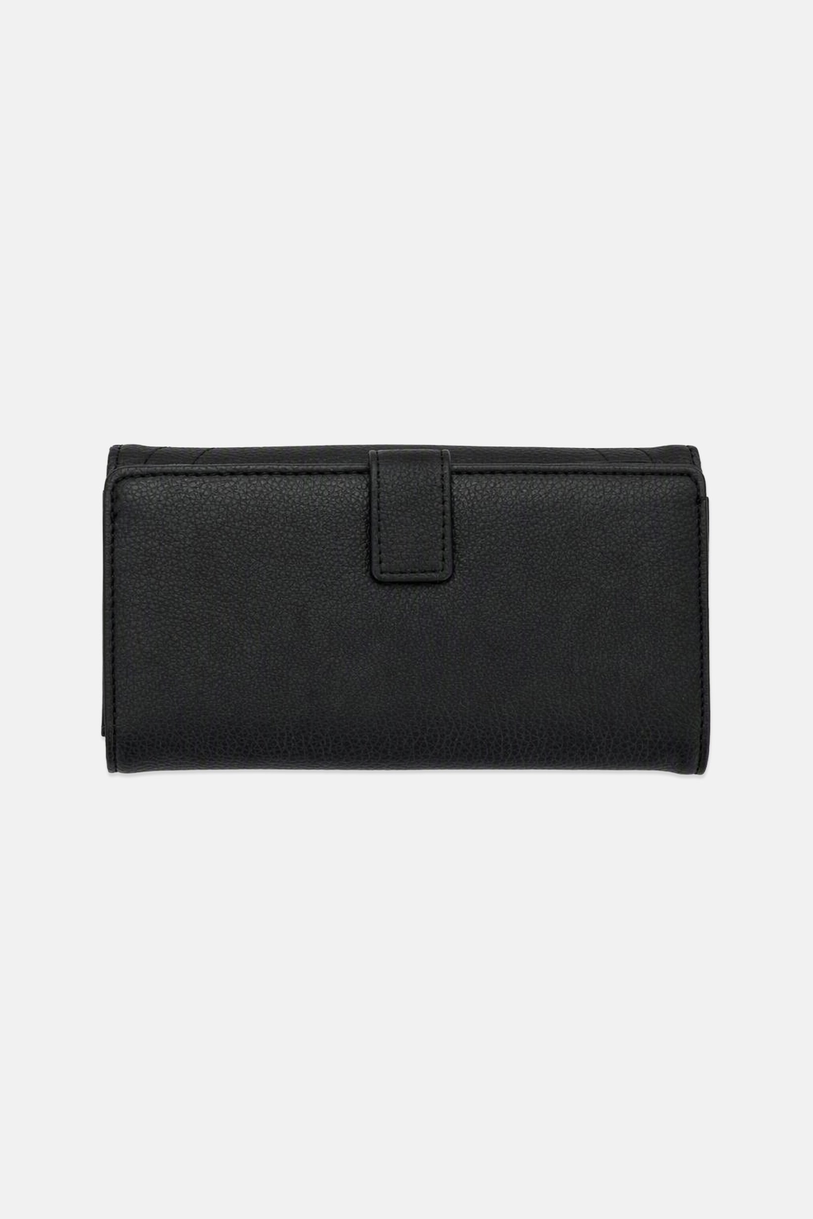Women Brand Logo Wallet, Black