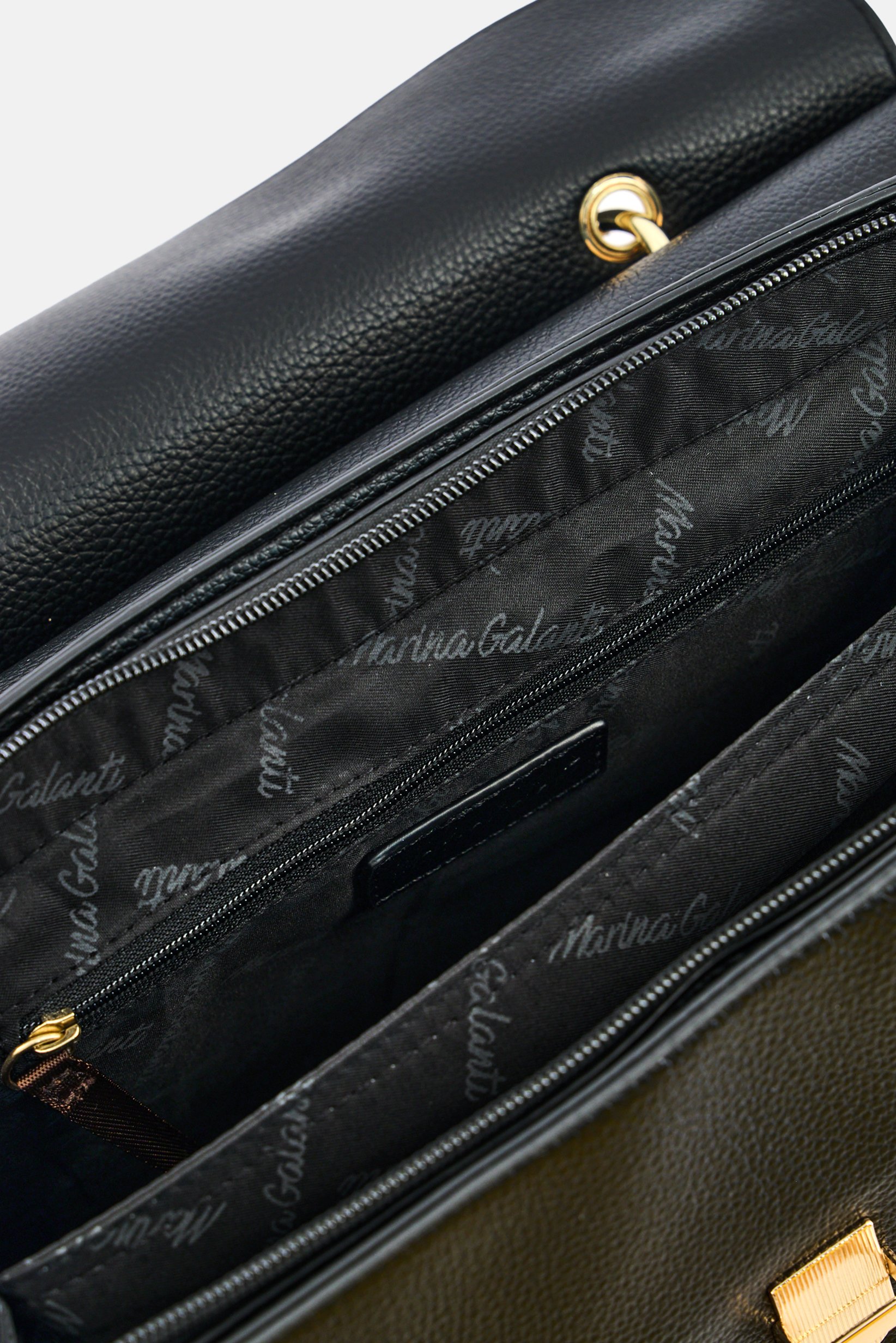Women Brand Logo Handbag, Black