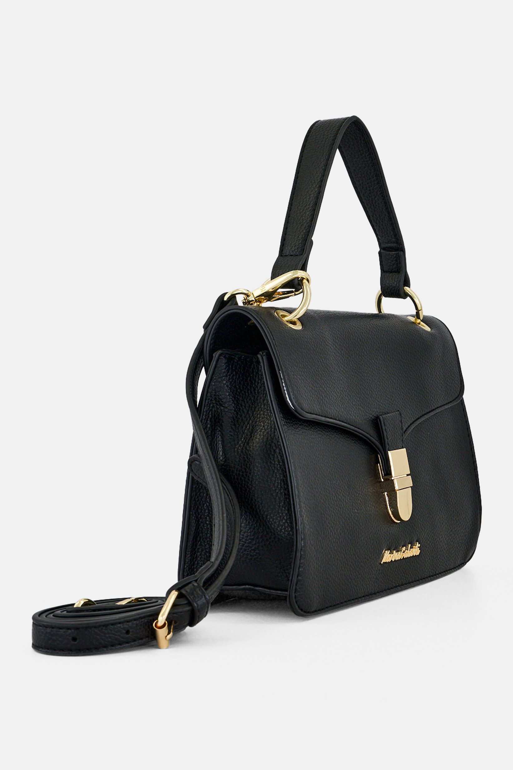 Women Brand Logo Handbag, Black