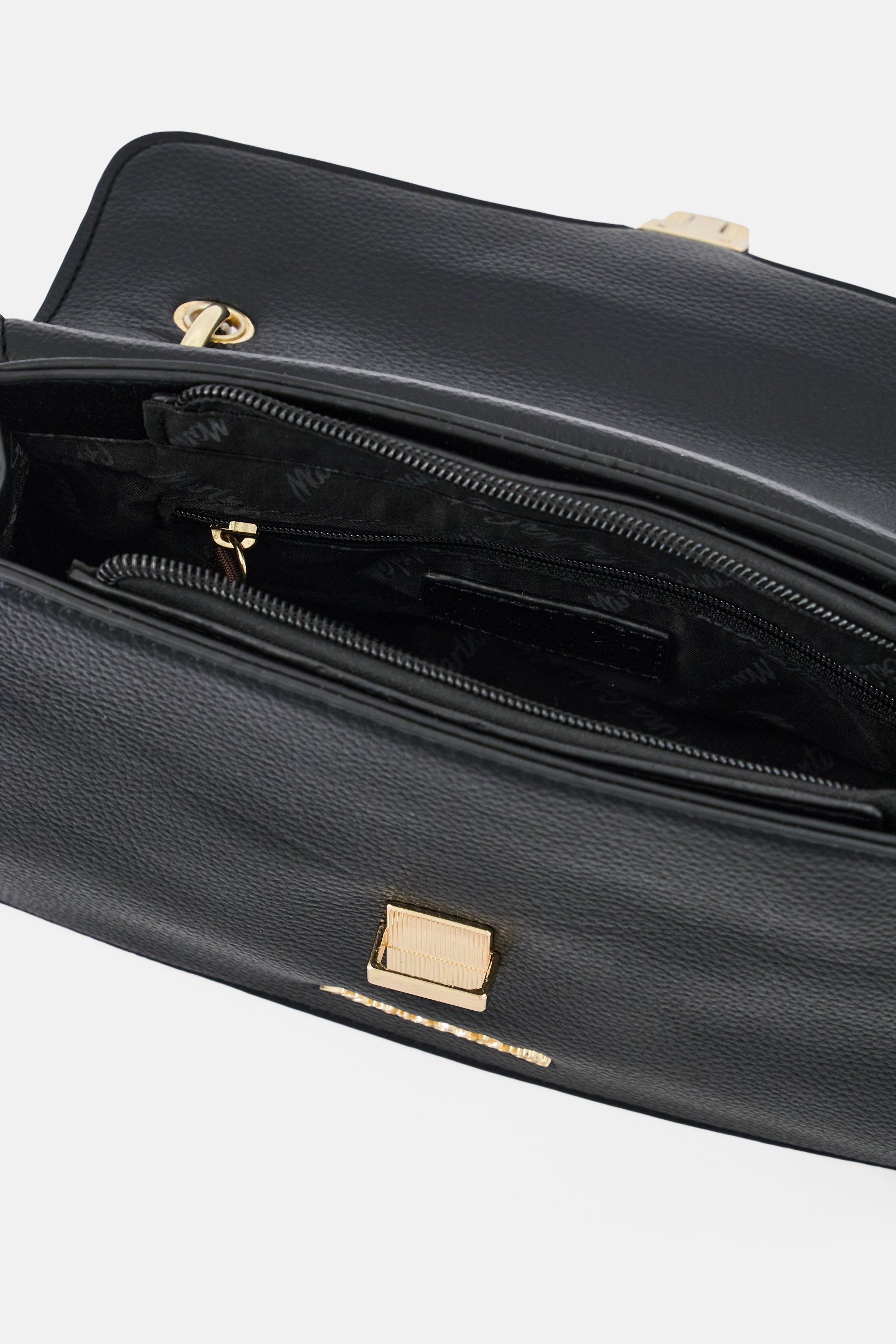Women Brand Logo Handbag, Black