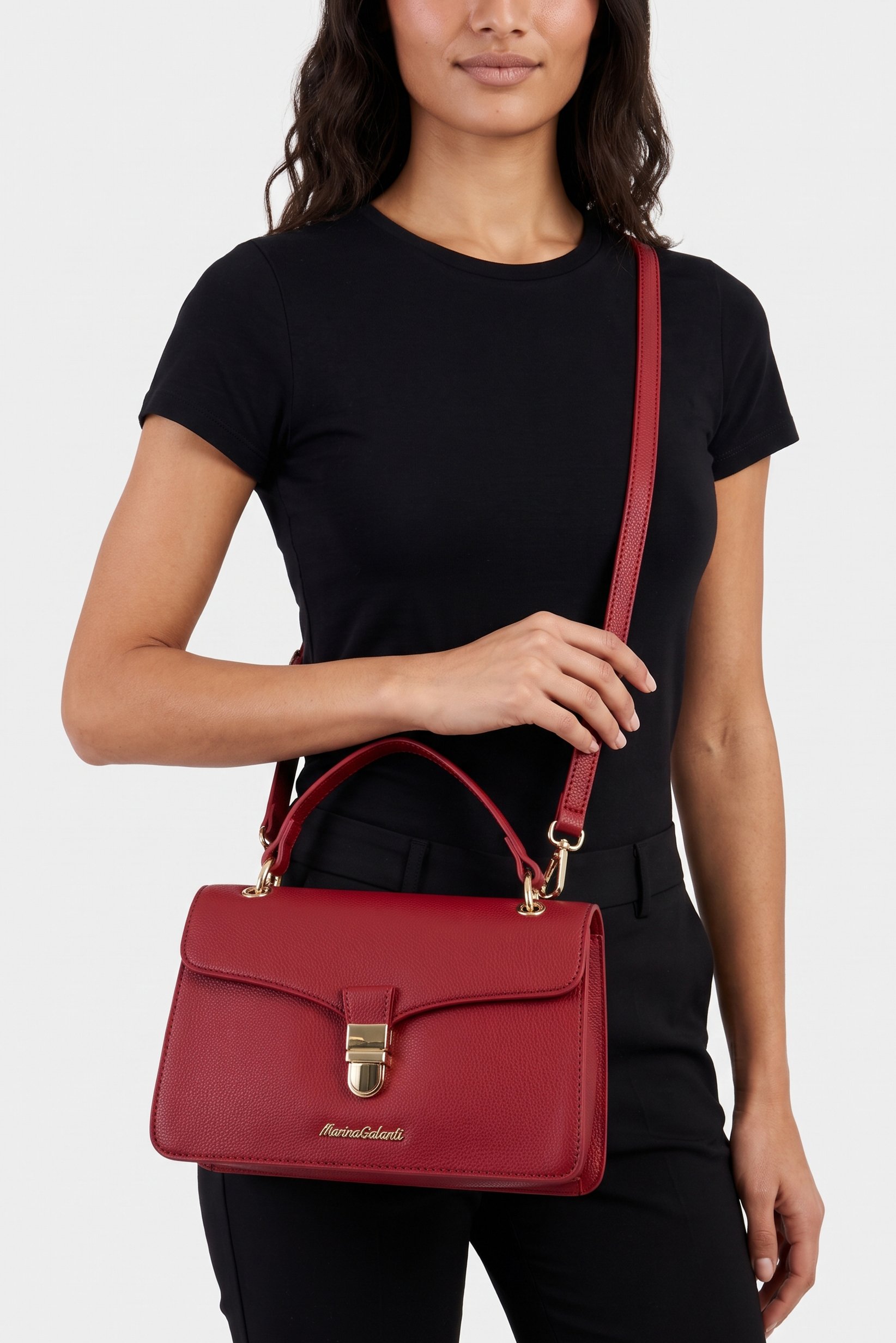Women Brand Logo Handbag, Maroon