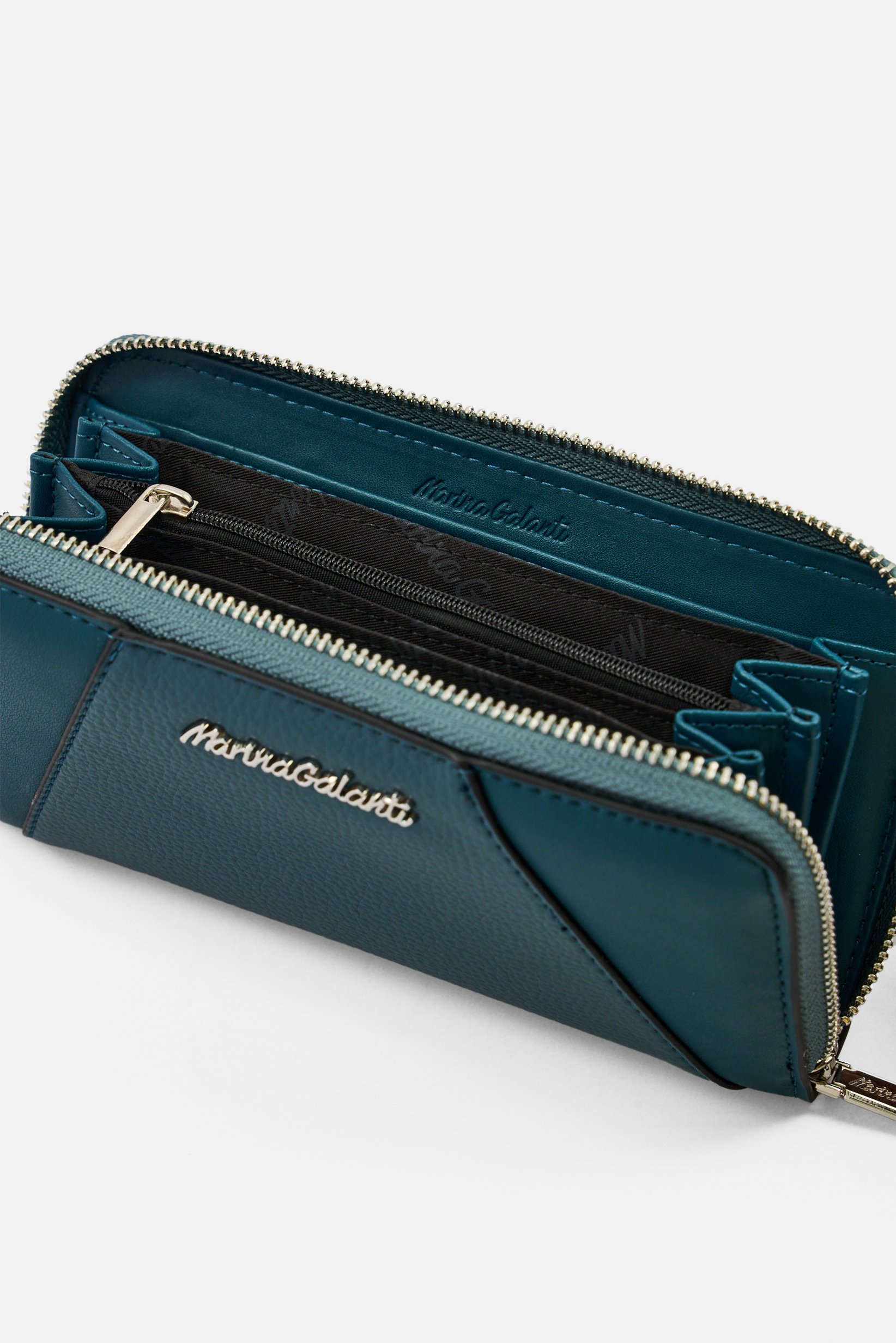 Women Brand Logo Purse, Teal Green