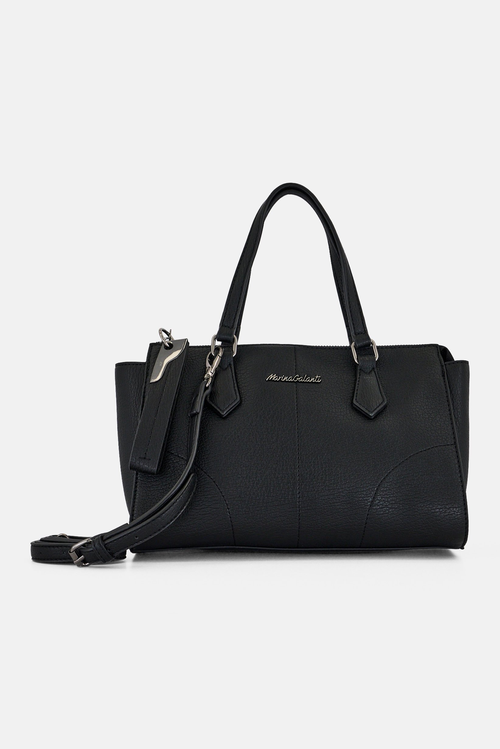 Women Brand Logo Handbag, Black