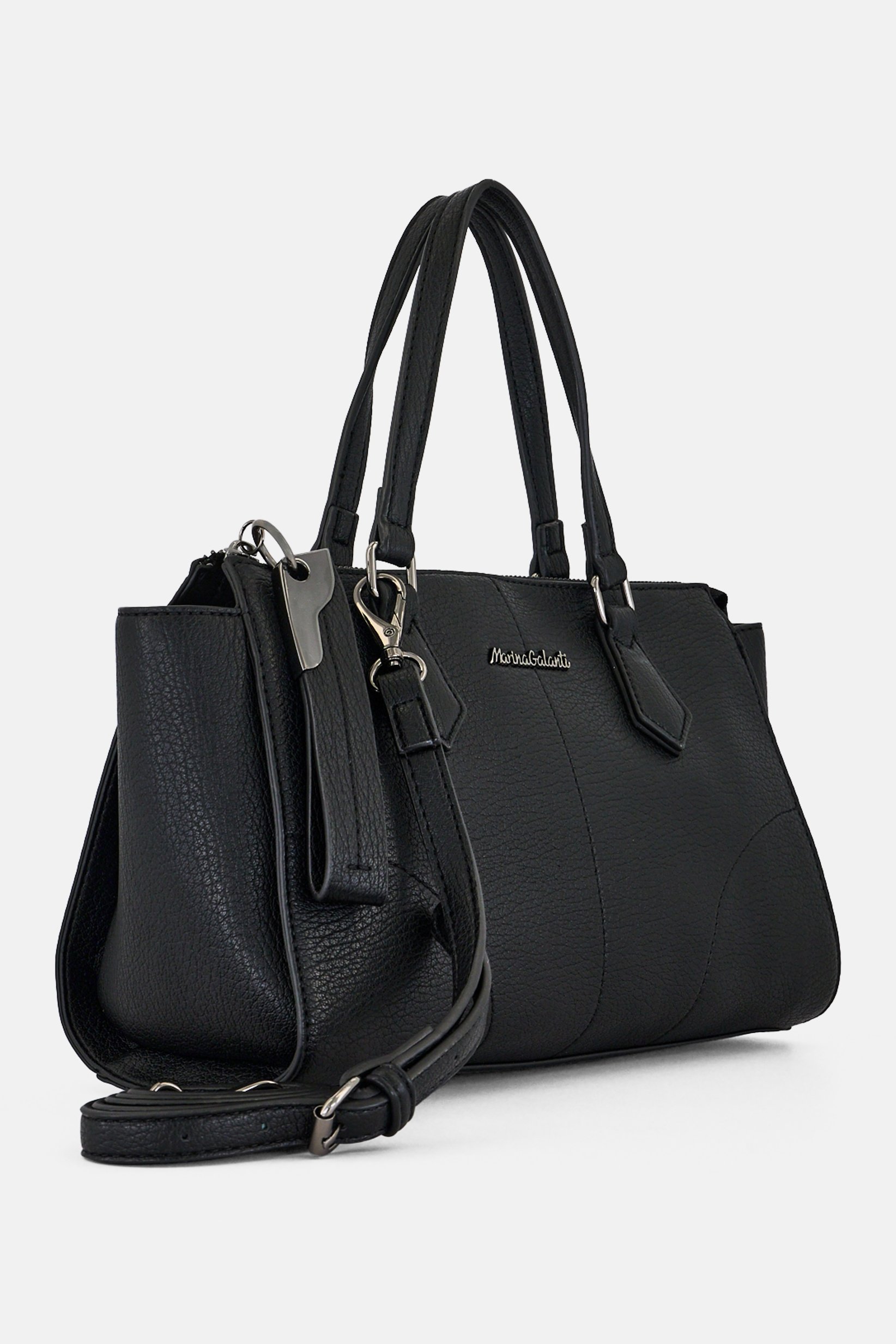 Women Brand Logo Handbag, Black