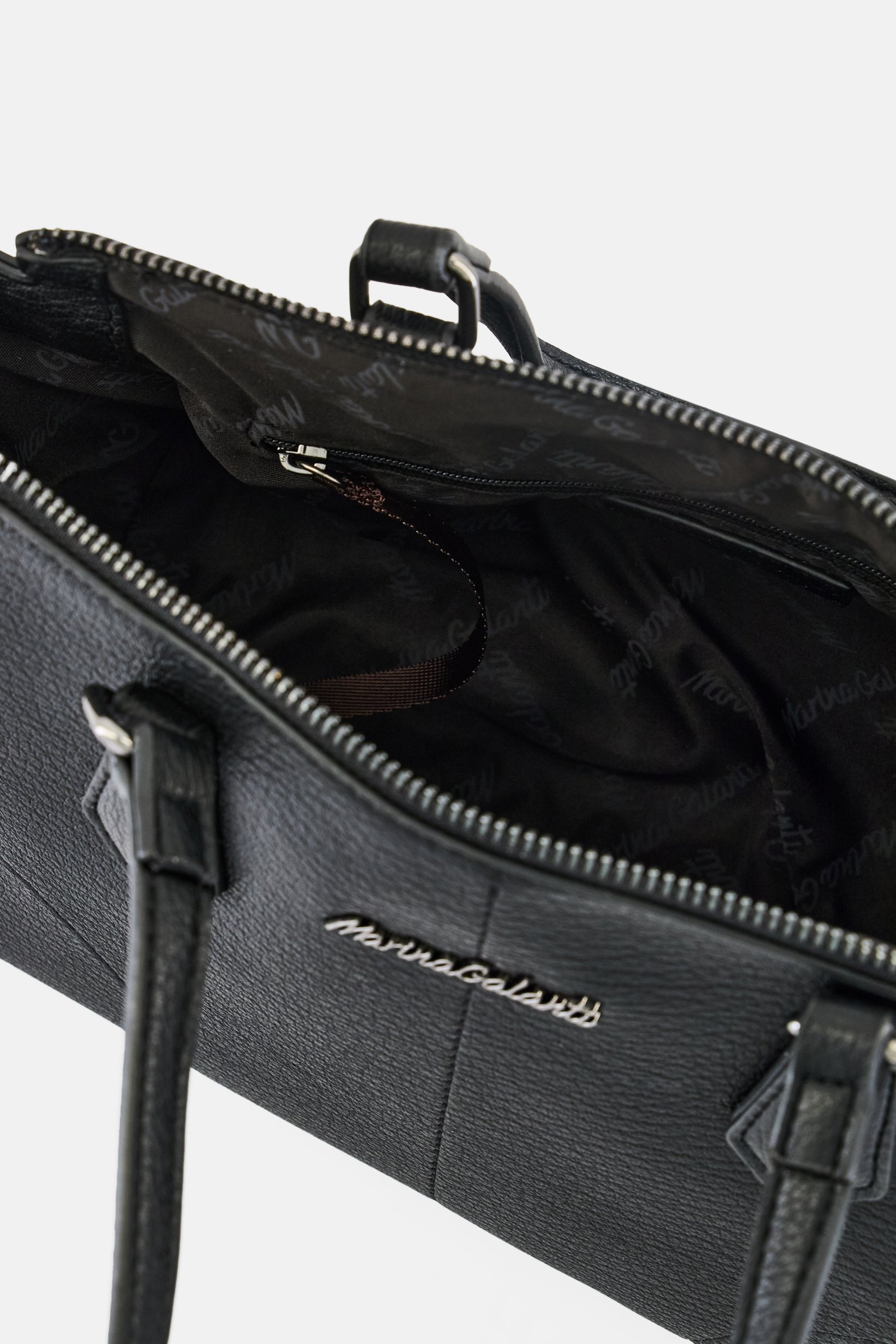 Women Brand Logo Handbag, Black