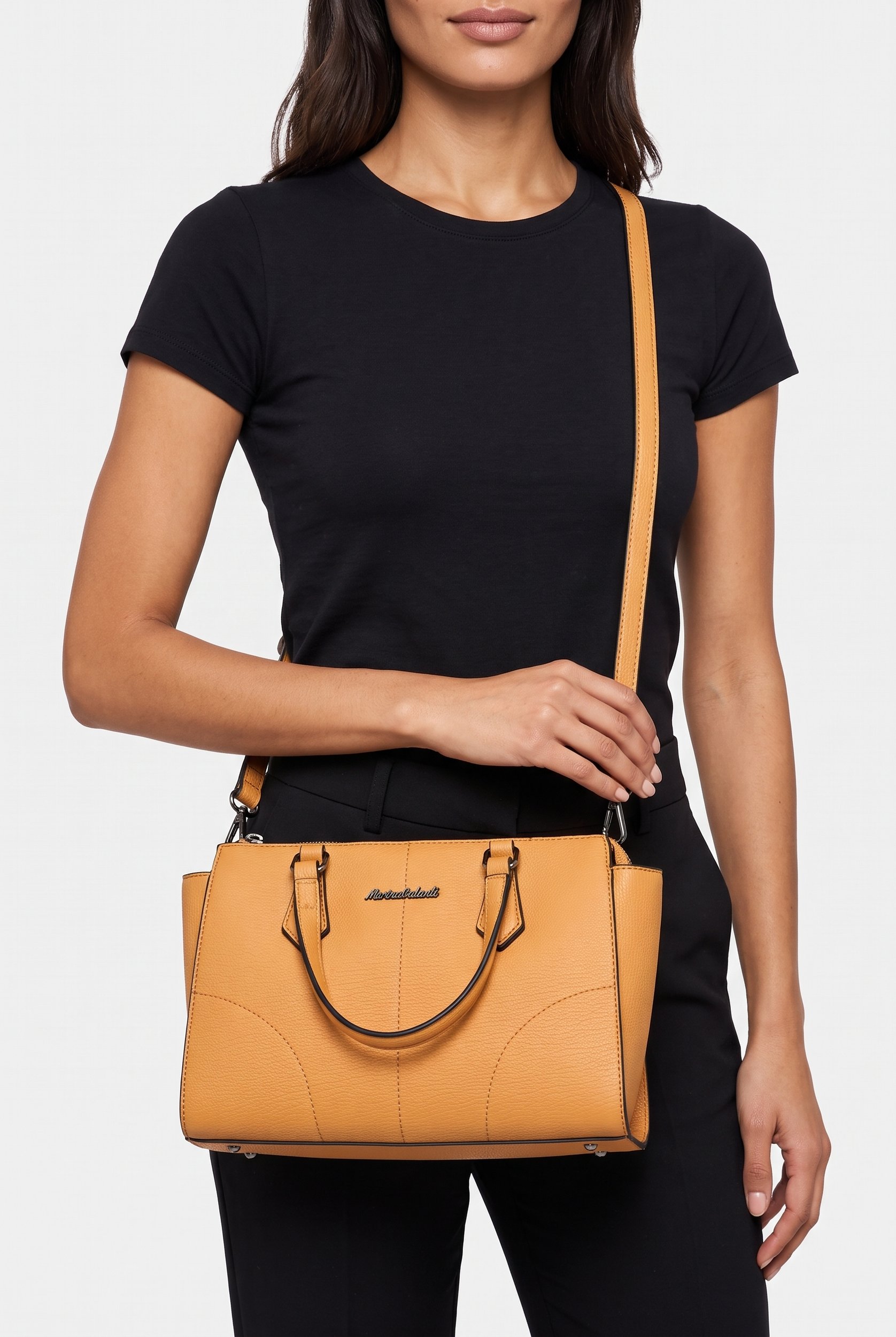 Women Brand Logo Handbag, Tan