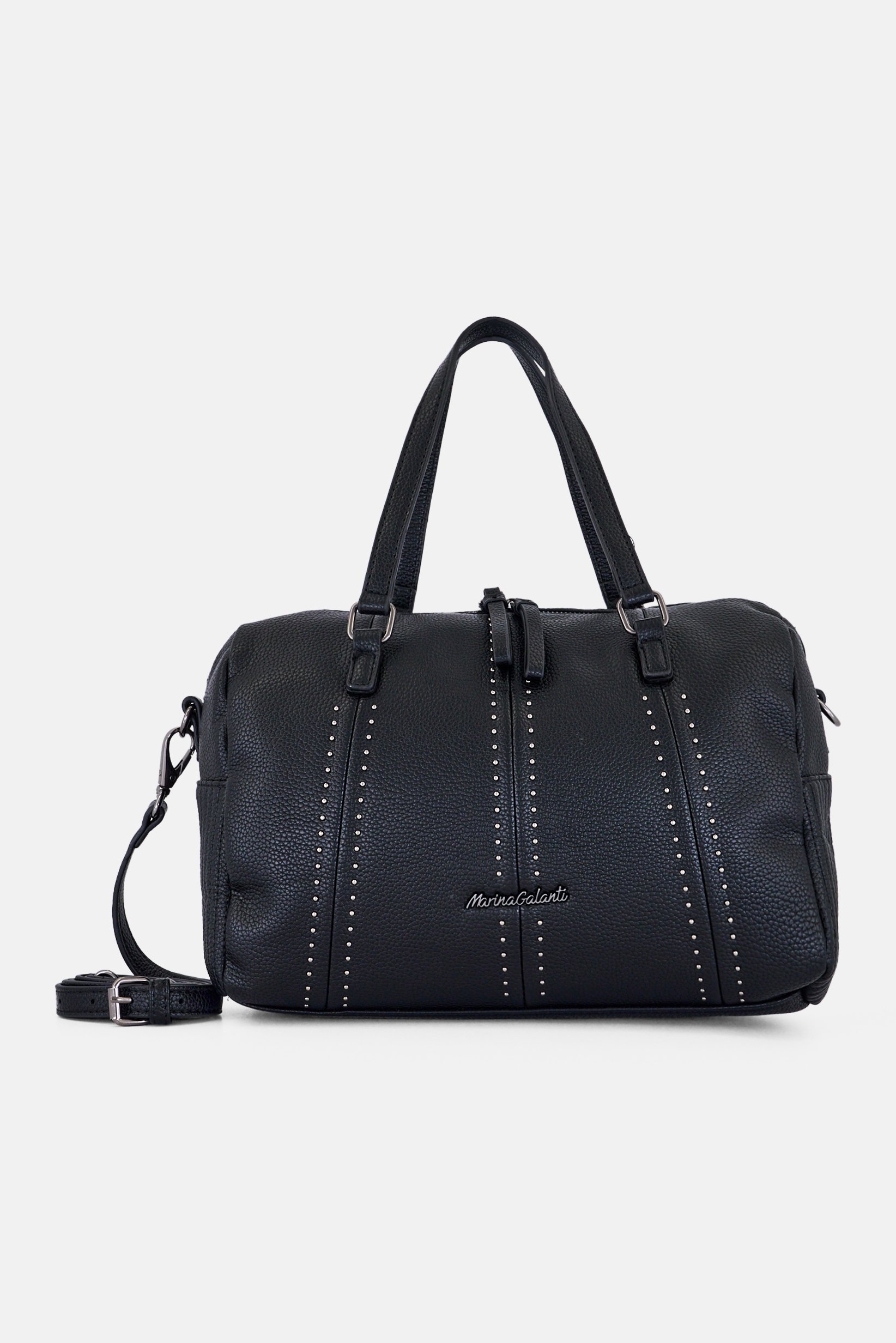 Women Brand Logo Handbag, Black