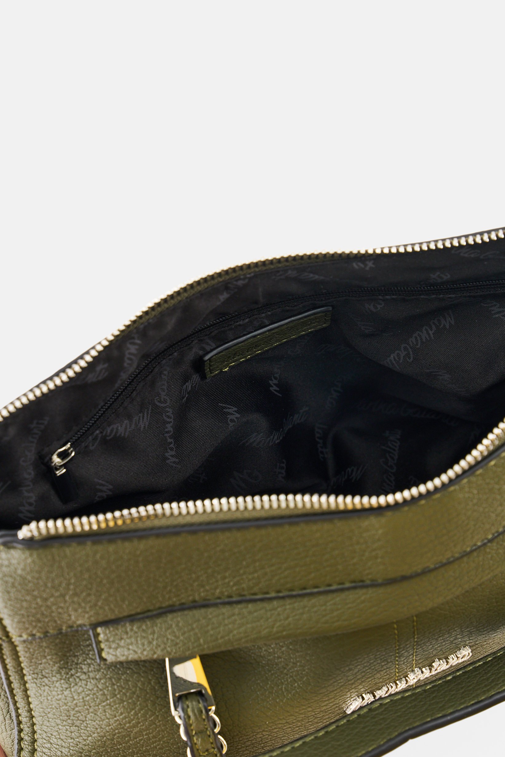 Women Brand Logo Shoulder Bag, Olive