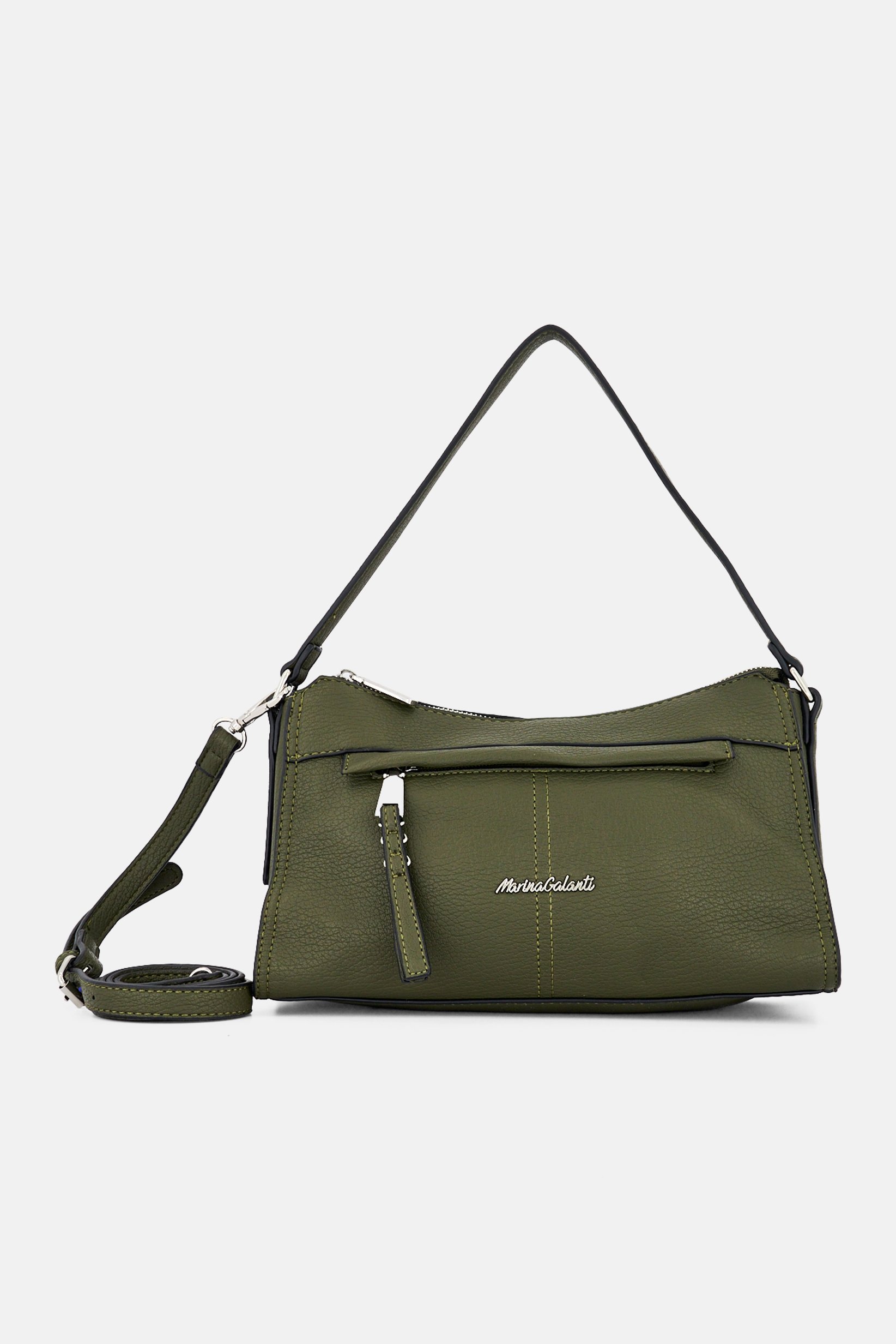 Women Brand Logo Shoulder Bag, Olive