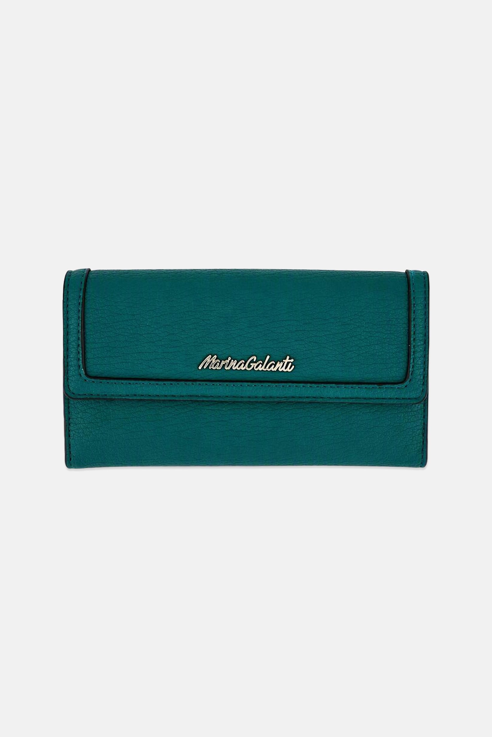 Women Brand Logo Wallets, Teal Blue