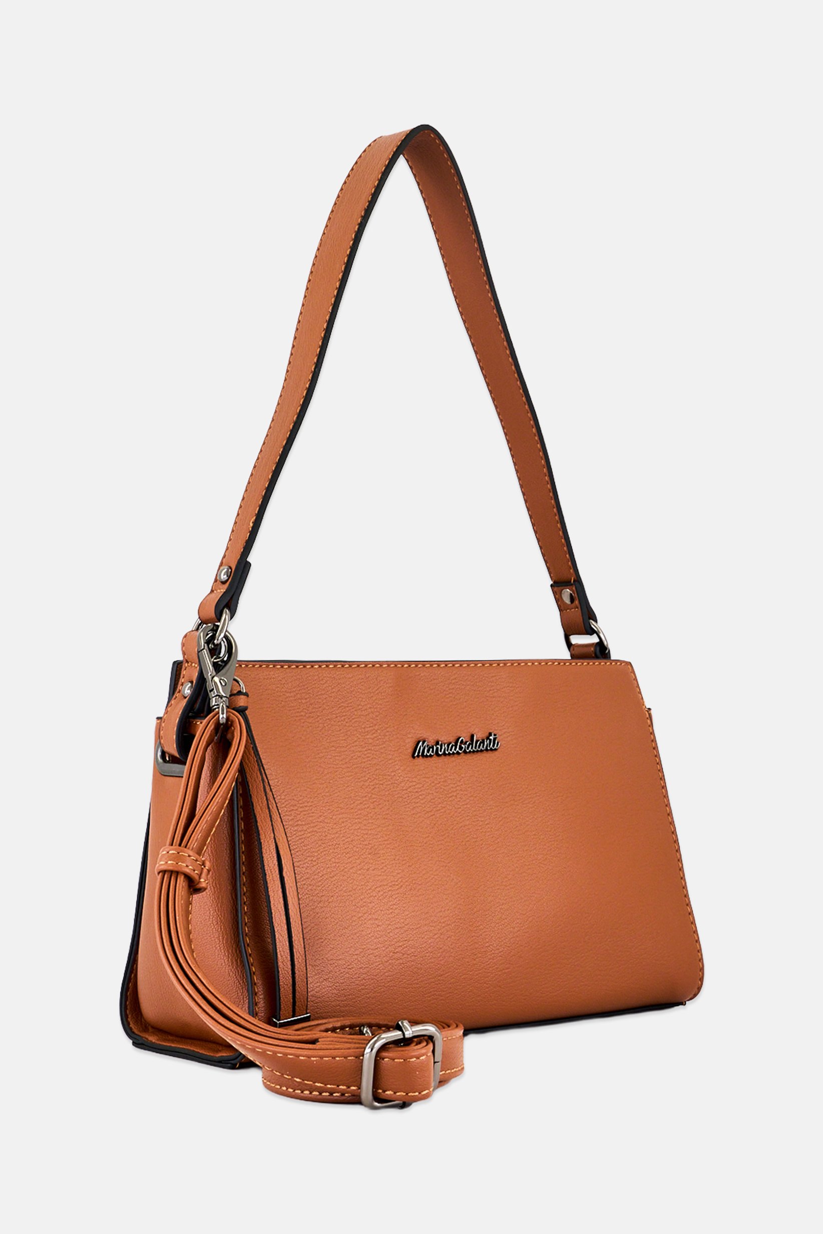Women Brand Logo Shoulder Bag, Brown