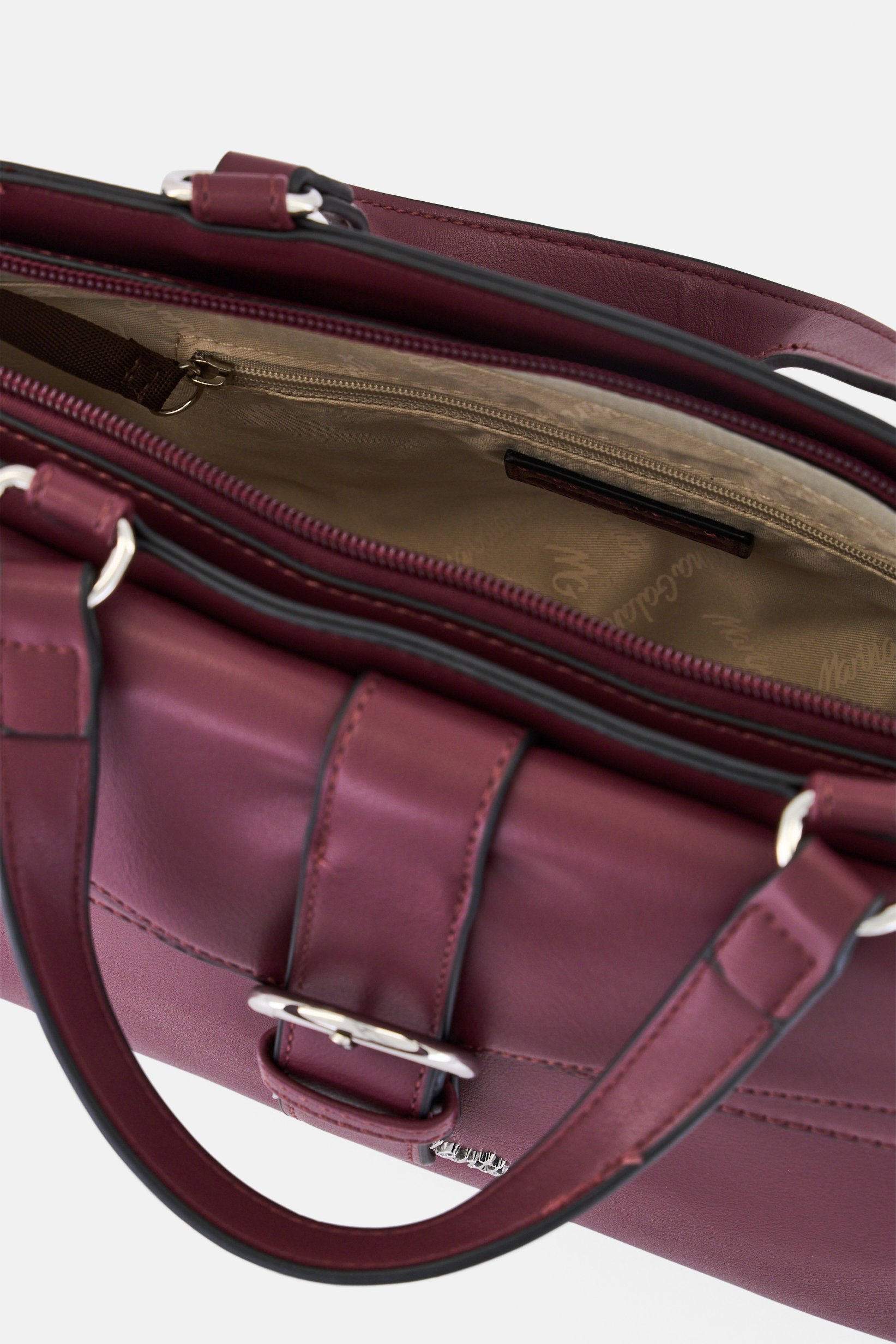 Women Brand Logo Handbag, Burgundy