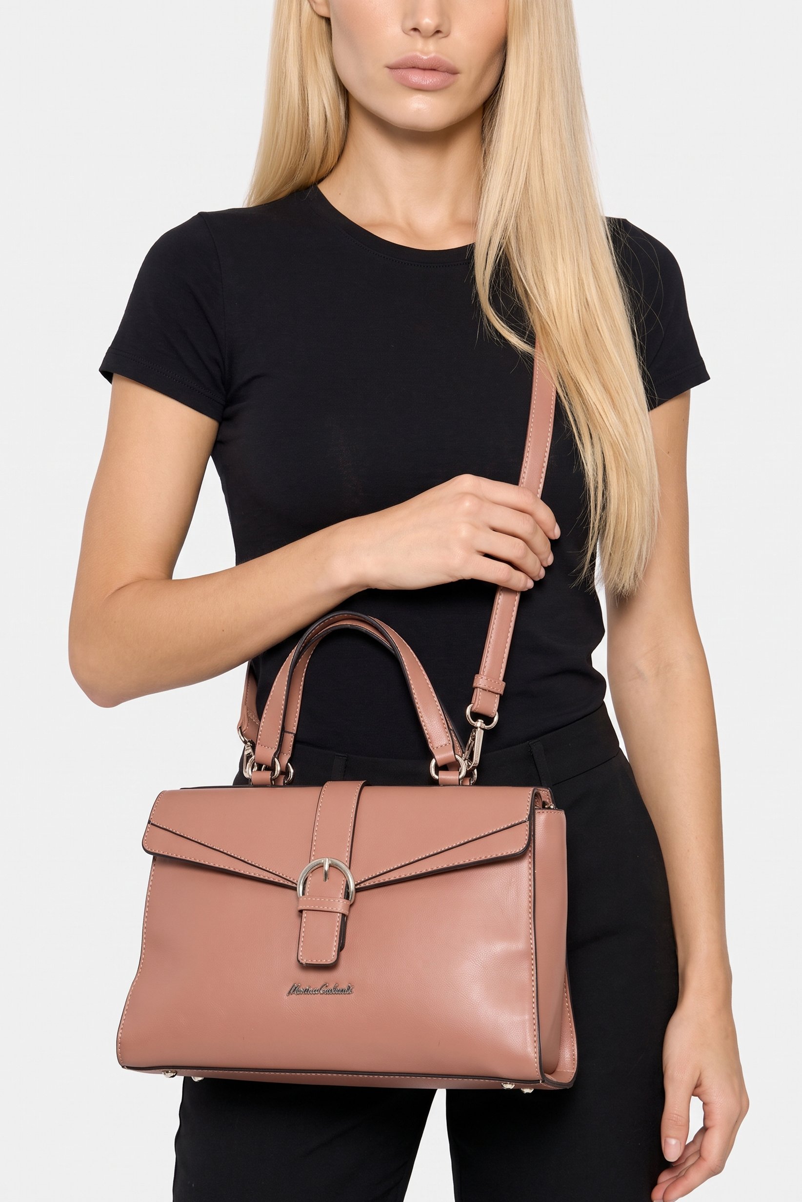 Women Brand Logo Handbag, Brown