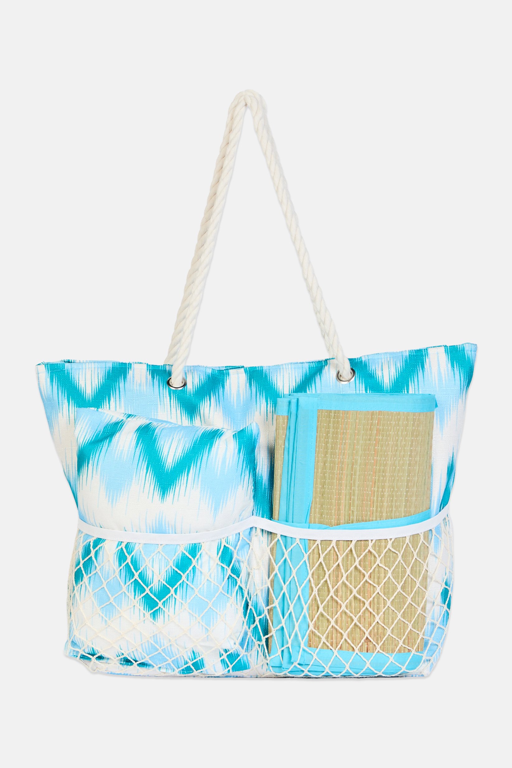 Women 3 Pcs Pillow With Mat And Bag Set, Multicolor